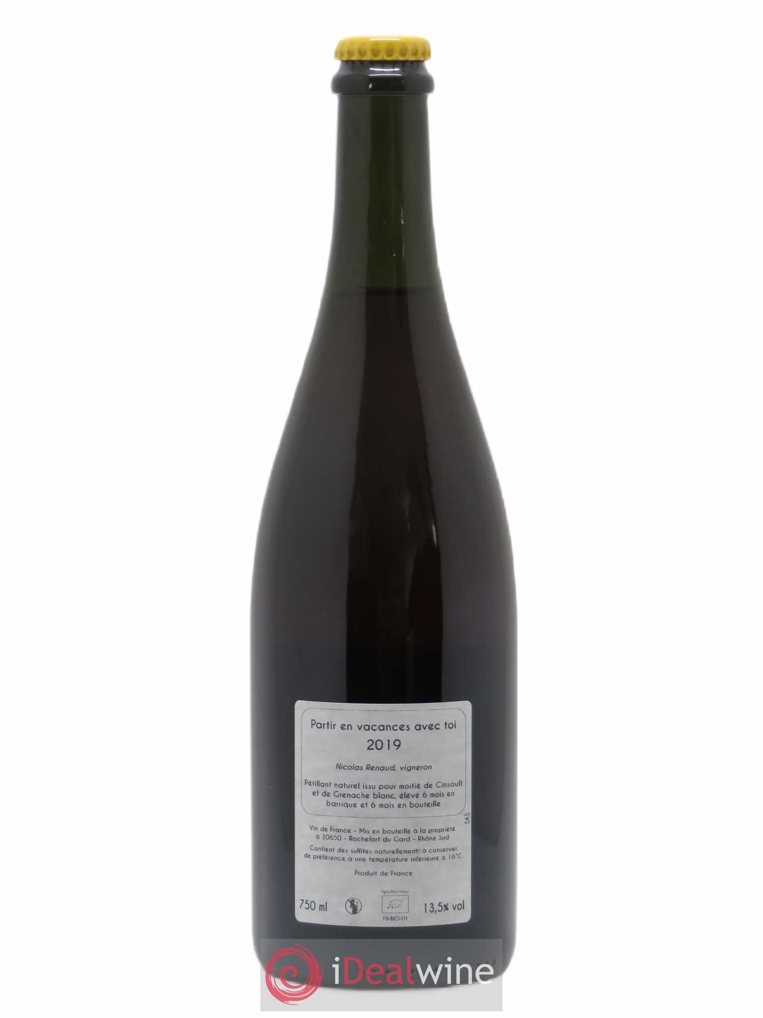 Vin de France Partir En Vacances Avec Toi Nicolas Renaud 2019 - Lot de 1 bouteille - 1