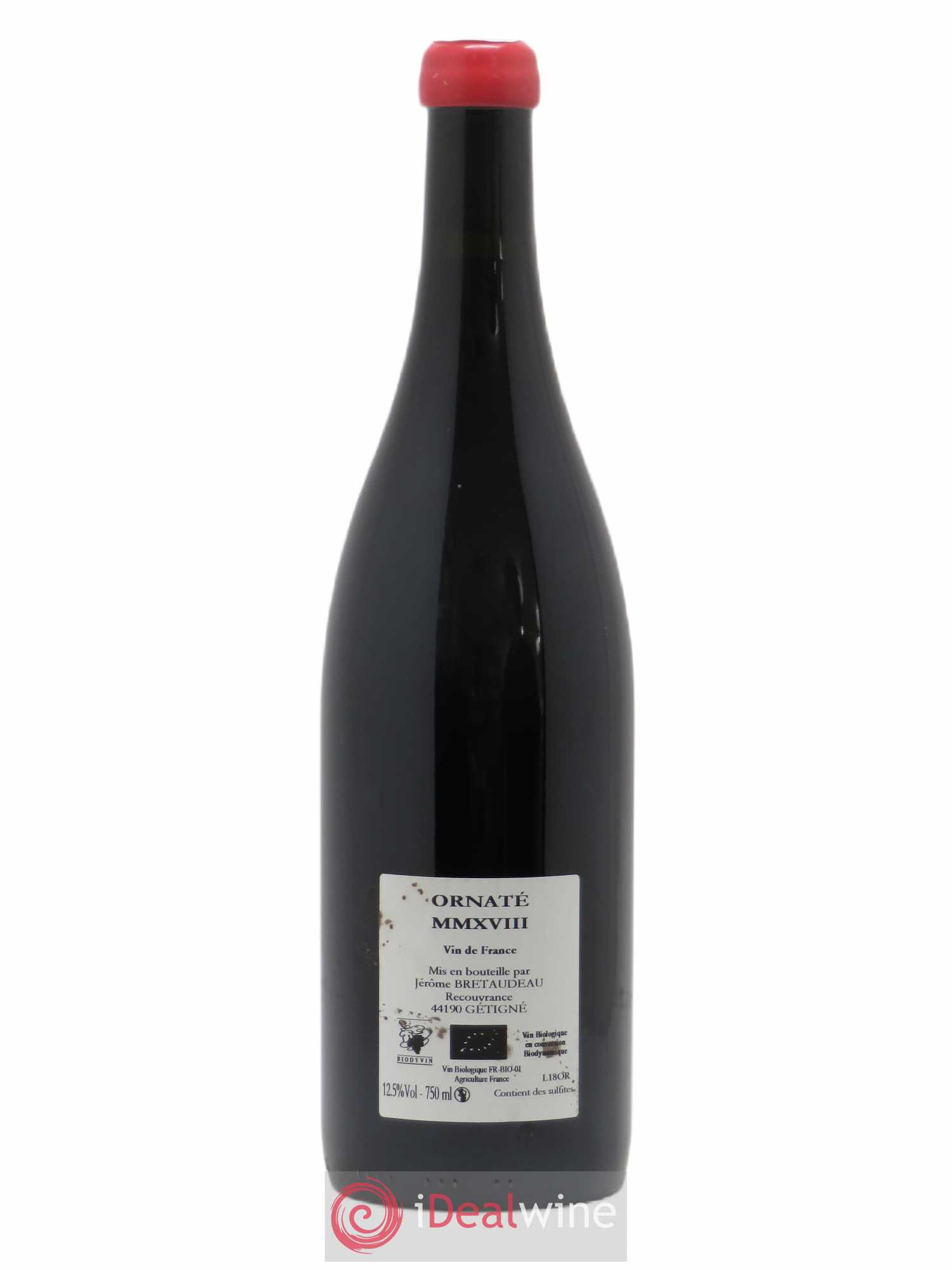 Vin de France Merlot Ornaté Jérôme Bretaudeau - Domaine de Bellevue 2018 - Lot de 1 bouteille - 1