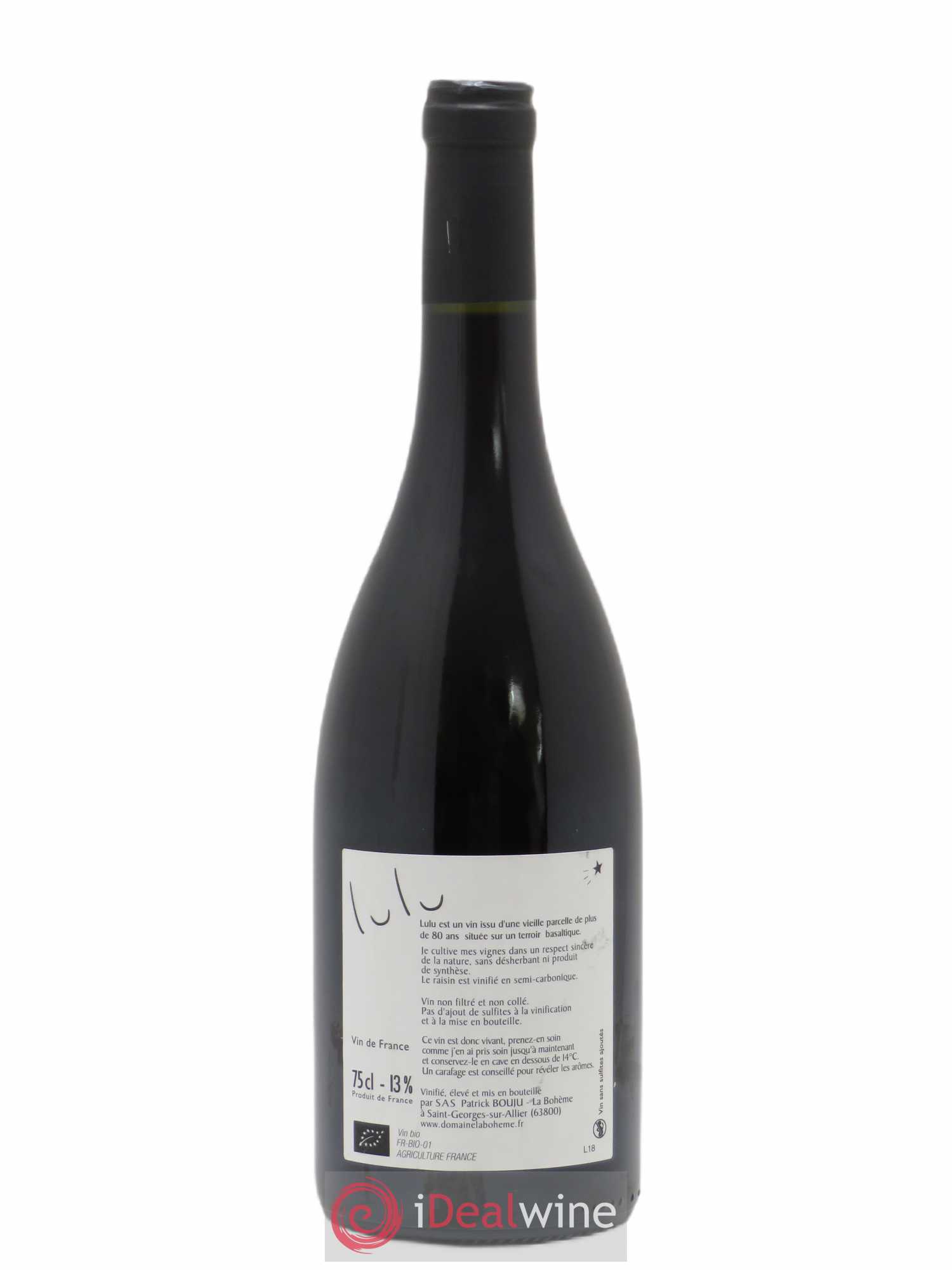 Vin de France Lulu Patrick Bouju - La Bohème 2018 - Lot de 1 bouteille - 1