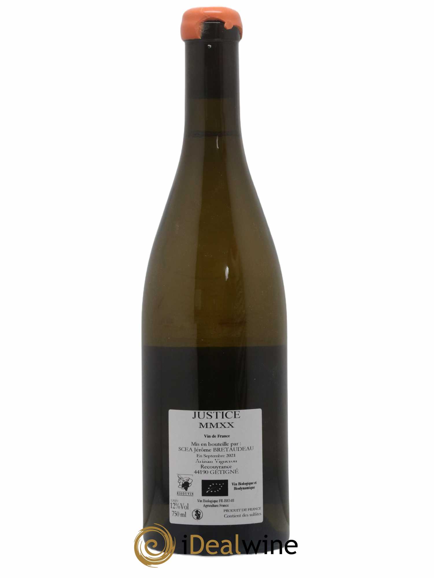 Vin de France La Justice Jérôme Bretaudeau - Domaine de Bellevue 2020 - Lot de 1 bouteille - 1