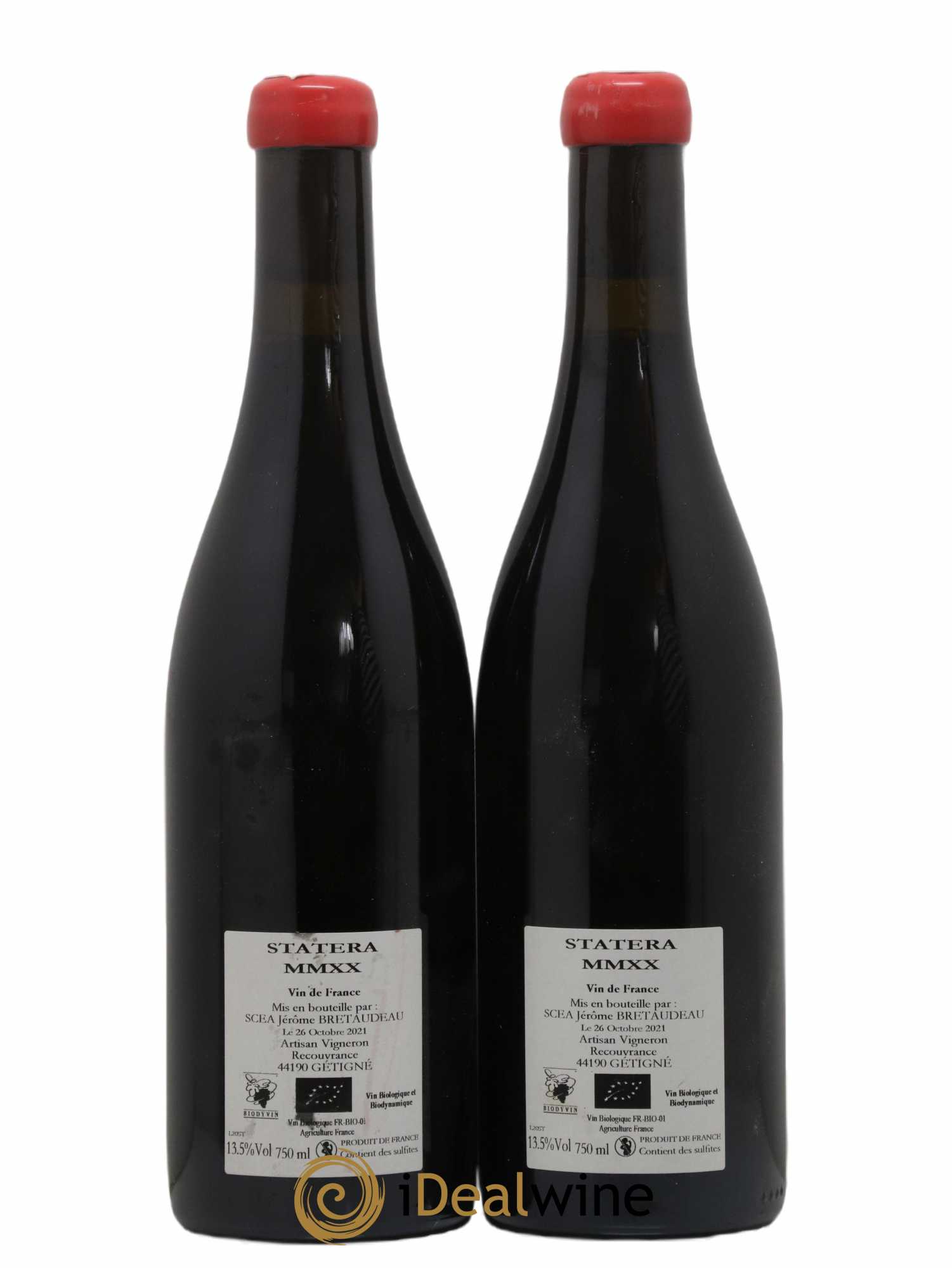 Vin de France Statera Jérôme Bretaudeau - Domaine de Bellevue 2020 - Lotto di 2 bottiglie - 1