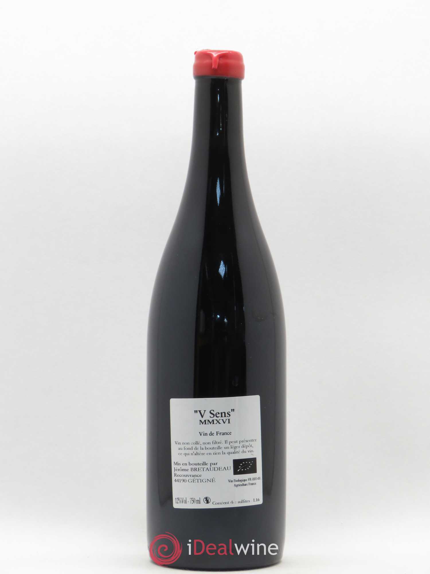 Vin de France V Sens Jérôme Bretaudeau - Domaine de Bellevue  (sans prix de réserve) 2016 - Lot de 1 bouteille - 1