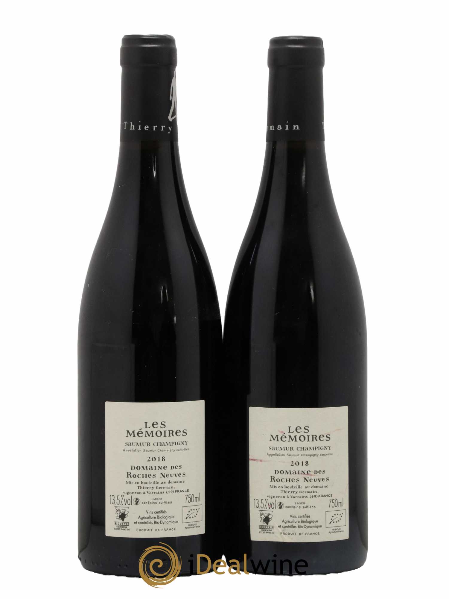 Saumur-Champigny Les Mémoires Domaine des Roches Neuves - Thierry Germain 2018 - Lot de 2 bouteilles - 1
