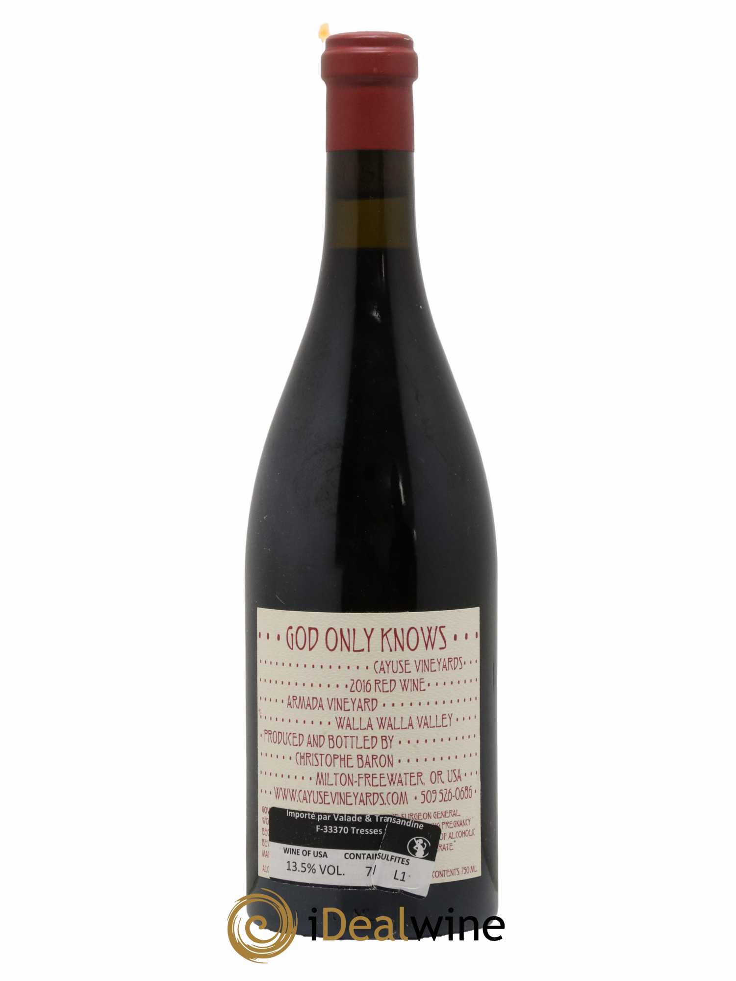 Walla Walla Valley Cayuse God only knows Christophe Baron 2016 - Lot de 1 bouteille - 1