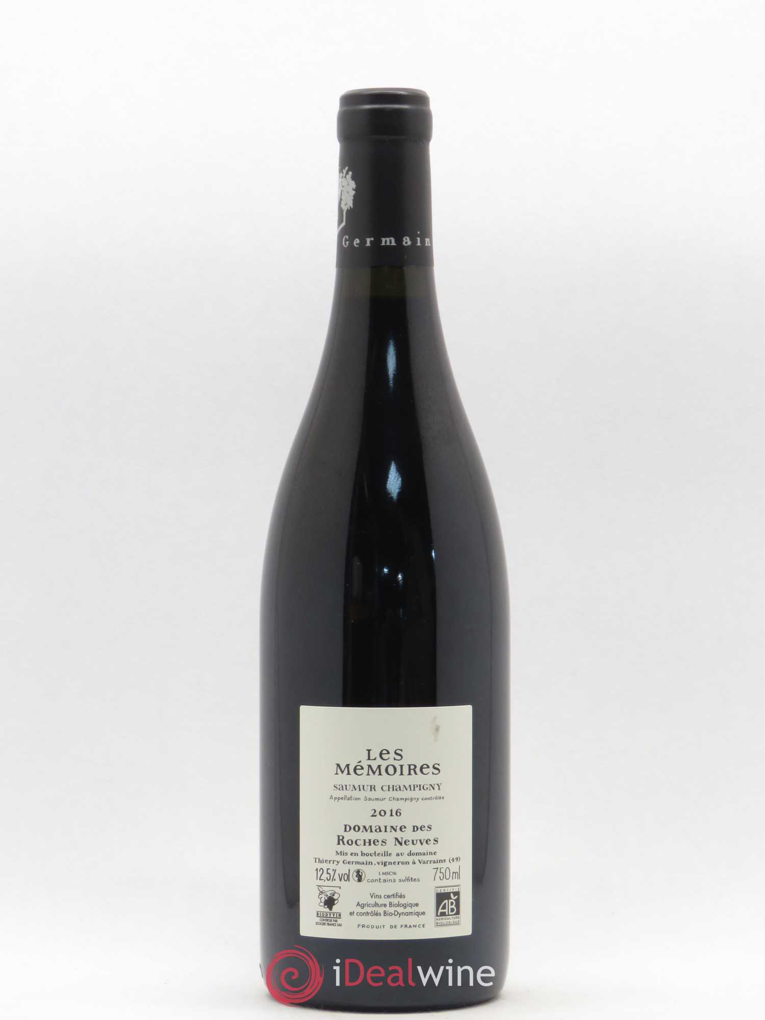 Saumur-Champigny Les Mémoires Domaine des Roches Neuves - Thierry Germain 2016 - Lot de 1 bouteille - 1