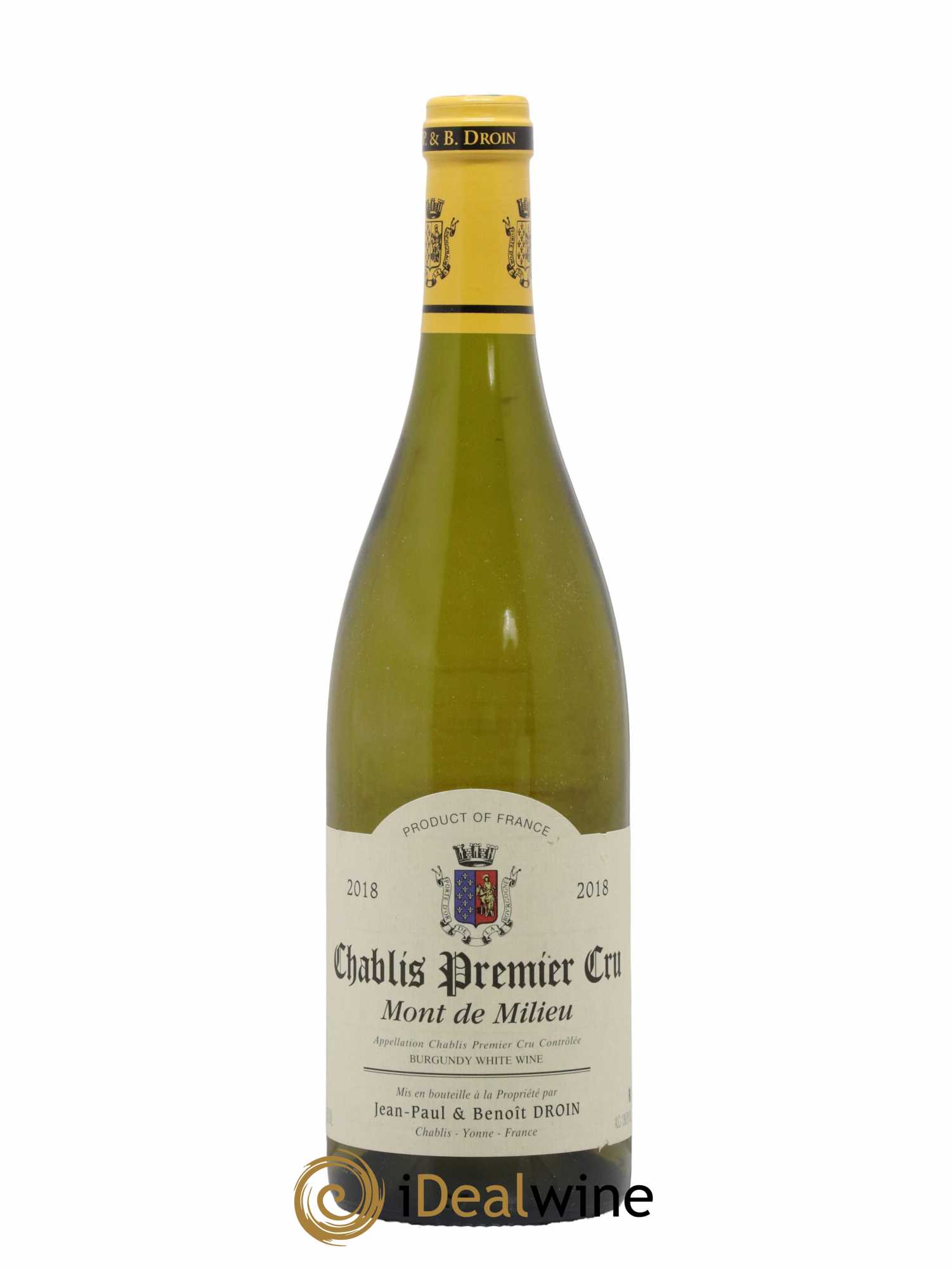 Chablis 1er Cru Mont de Milieu Jean-Paul & Benoît Droin (Domaine) 2018 - Lot de 1 bouteille - 0