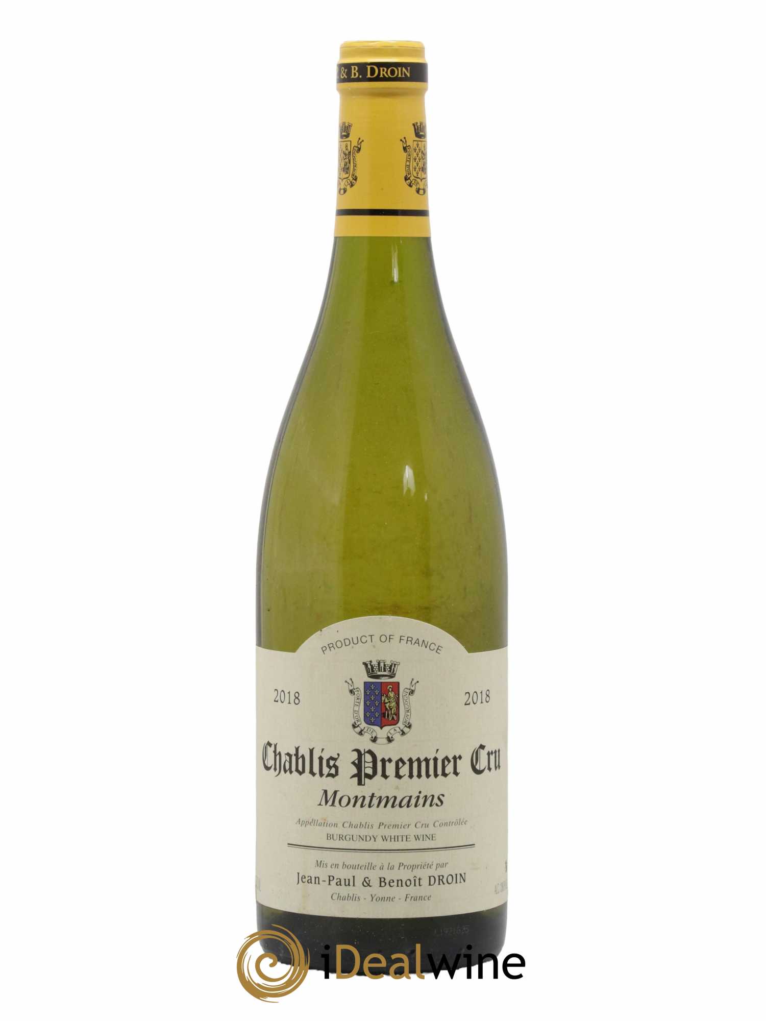 Chablis 1er Cru Montmains Jean-Paul & Benoît Droin (Domaine) 2018 - Lot de 1 bouteille - 0