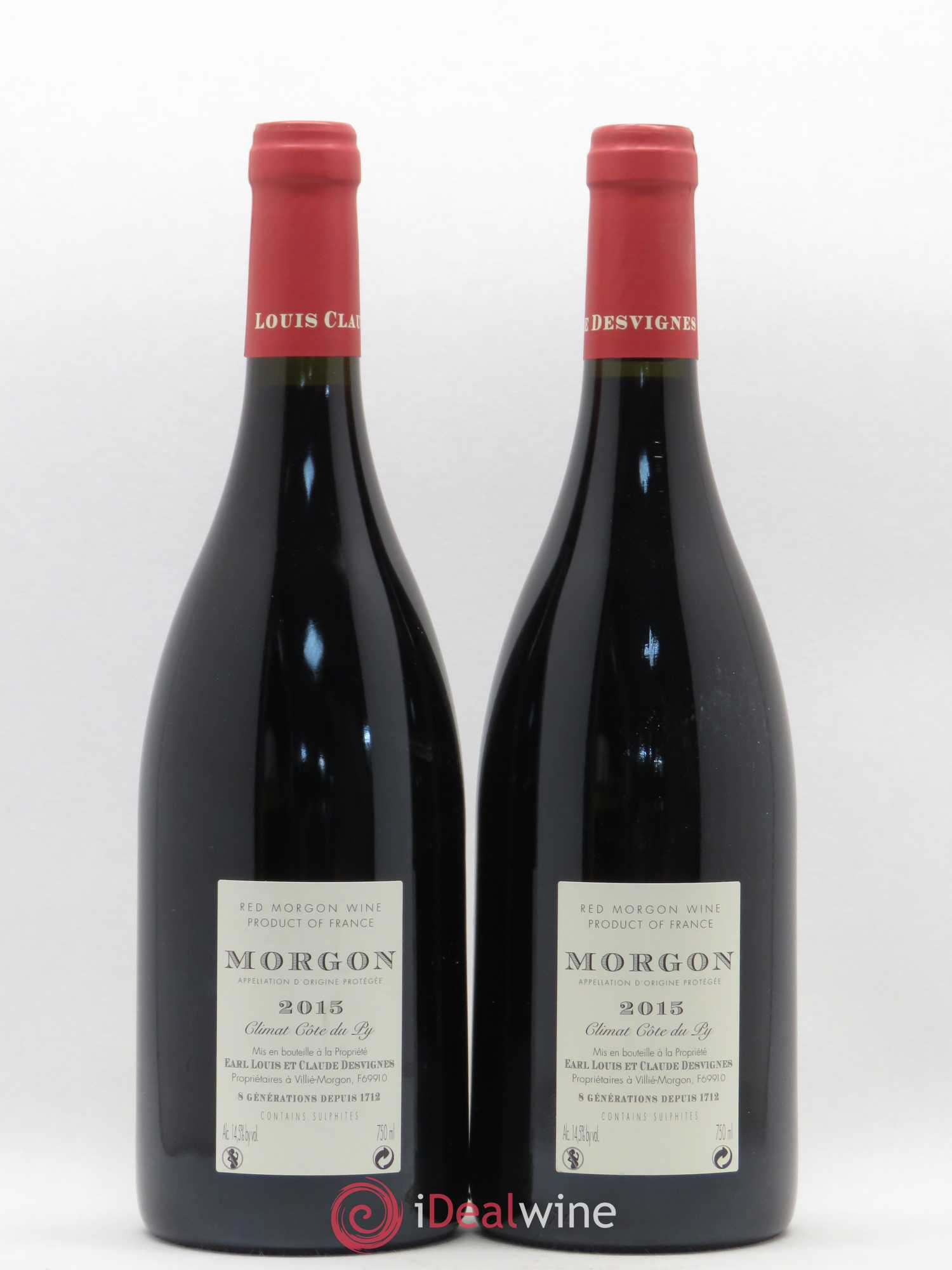Morgon Côte du Py Louis-Claude Desvignes (sans prix de réserve) 2015 - Lot de 2 bouteilles - 1