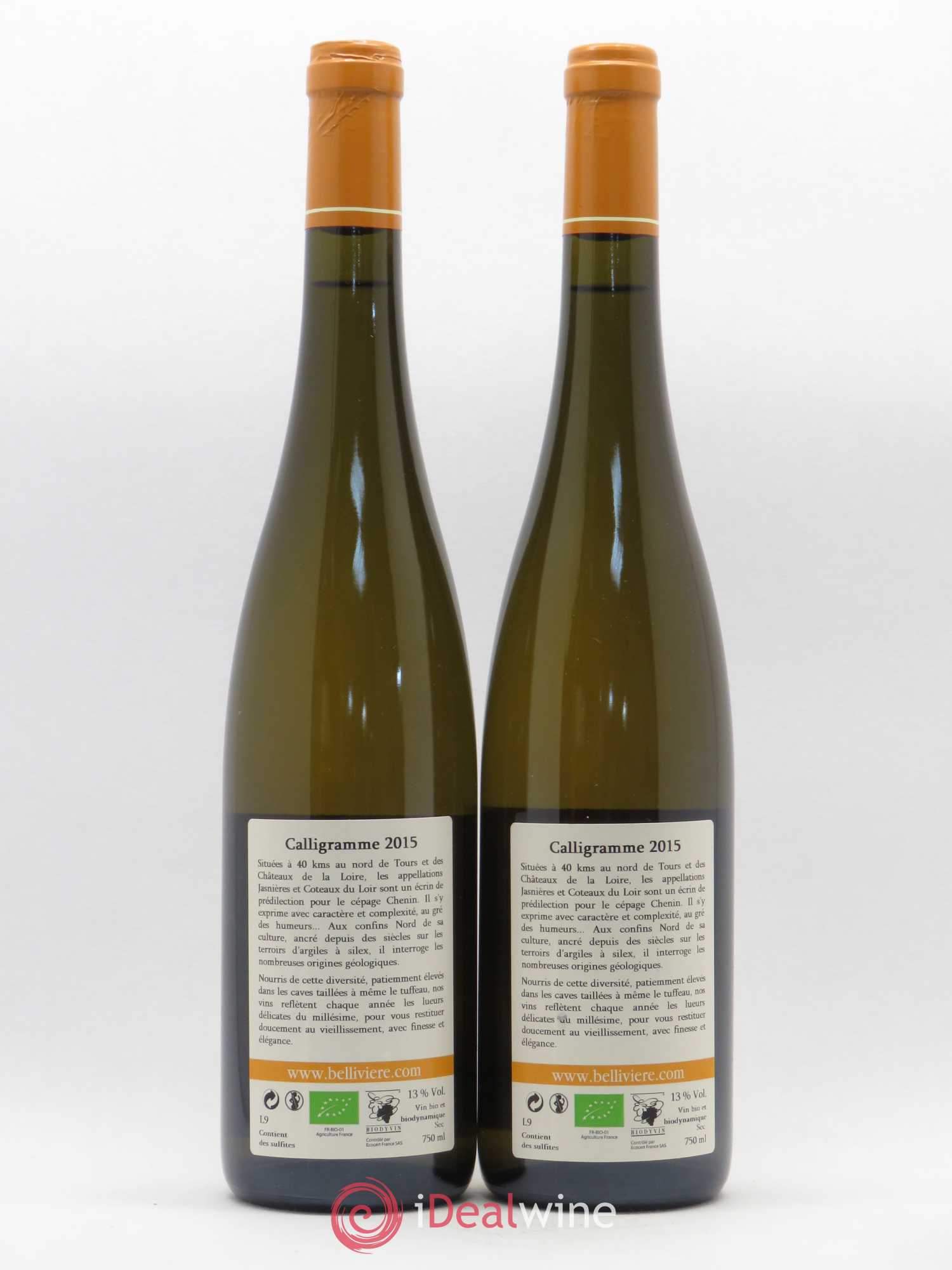 Jasnières Calligramme Domaine de Bellivière 2015 - Posten von 2 Flaschen - 1