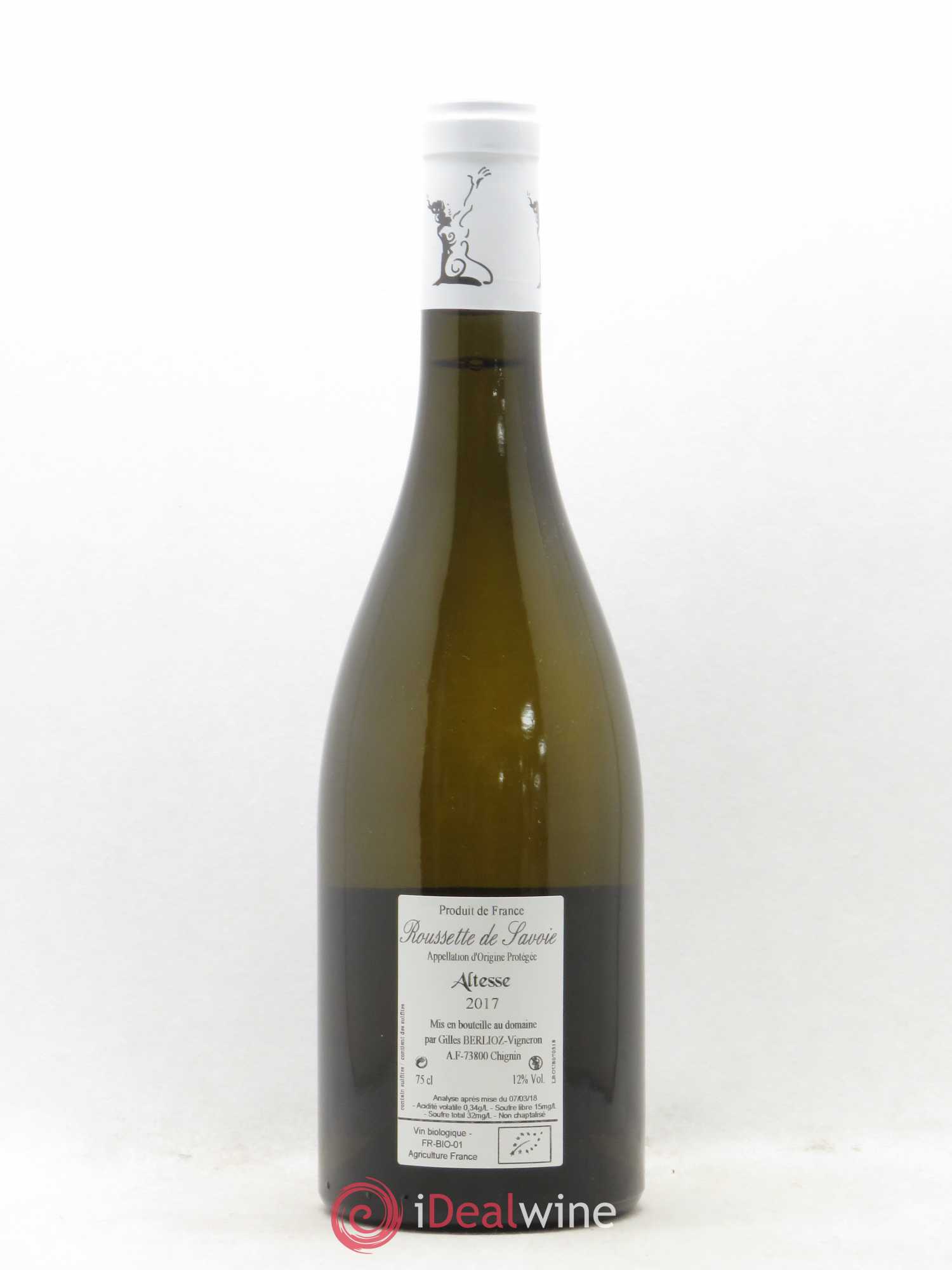 Roussette de Savoie El Hem Gilles Berlioz 2017 - Lot de 1 bouteille - 1