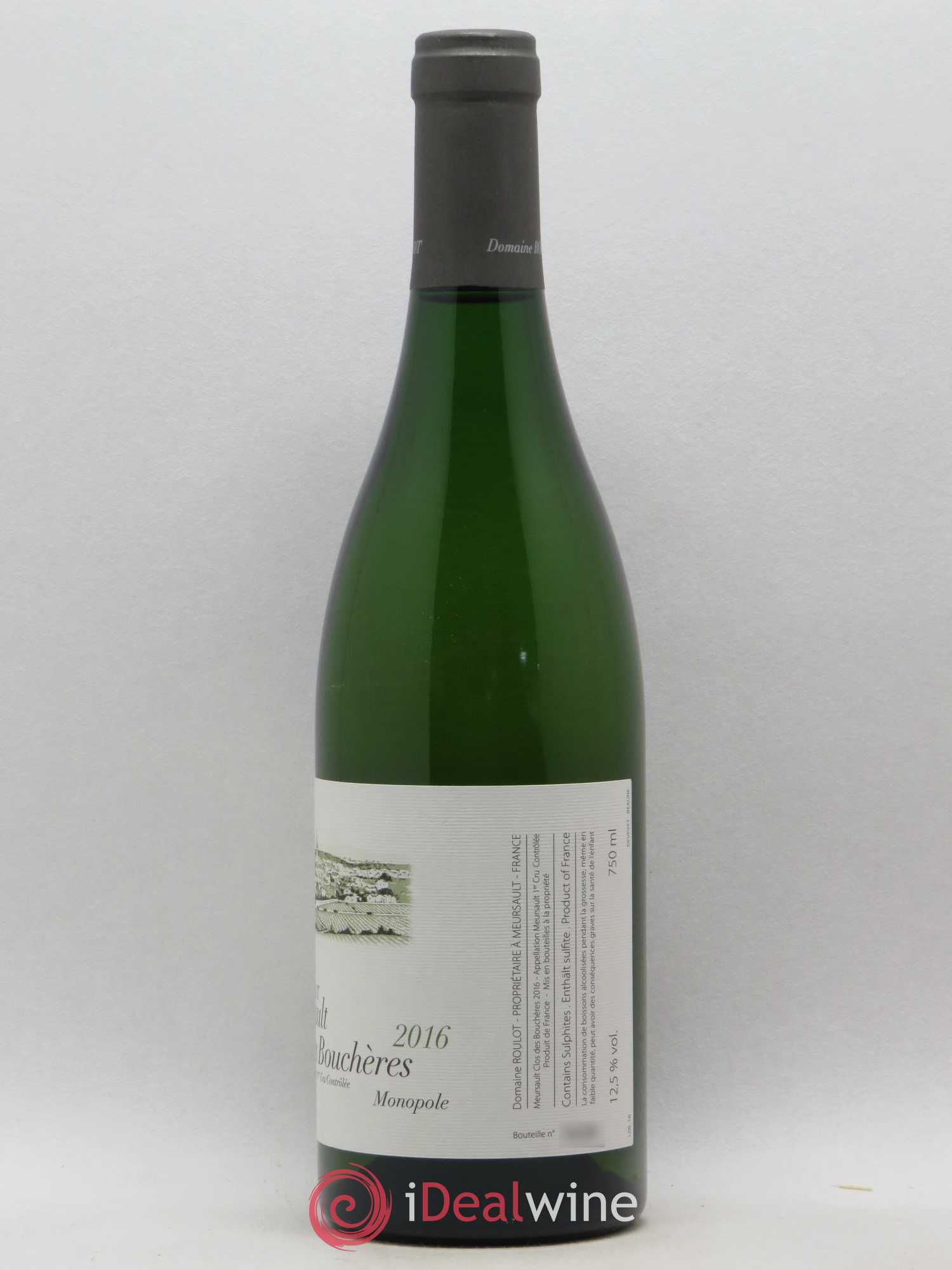 Meursault 1er Cru Clos des Bouchères  Roulot (Domaine) 2016 - Lot de 1 bouteille - 1