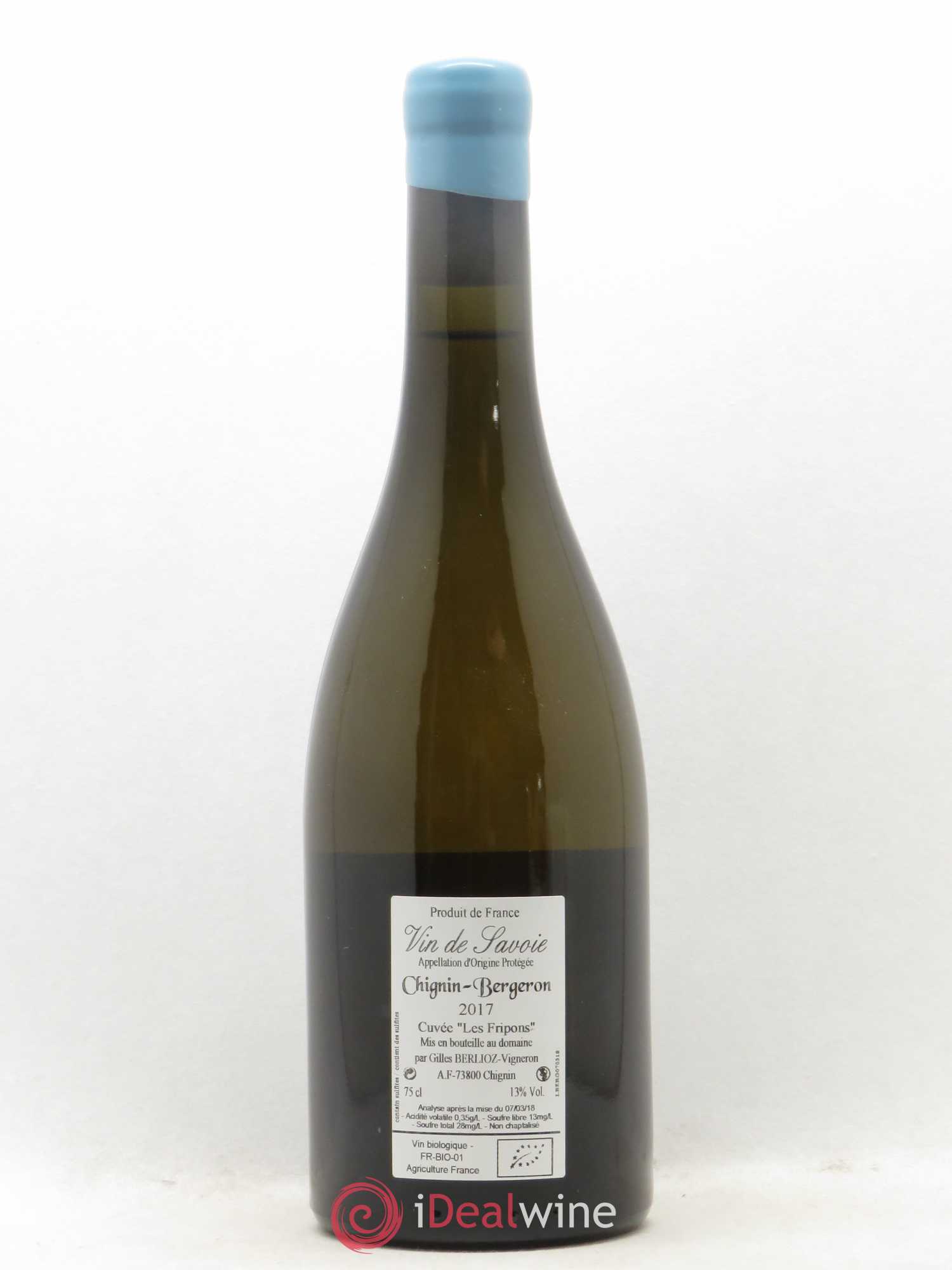 Vin de Savoie Chignin-Bergeron Les Fripons Gilles Berlioz 2017 - Lot de 1 bouteille - 1