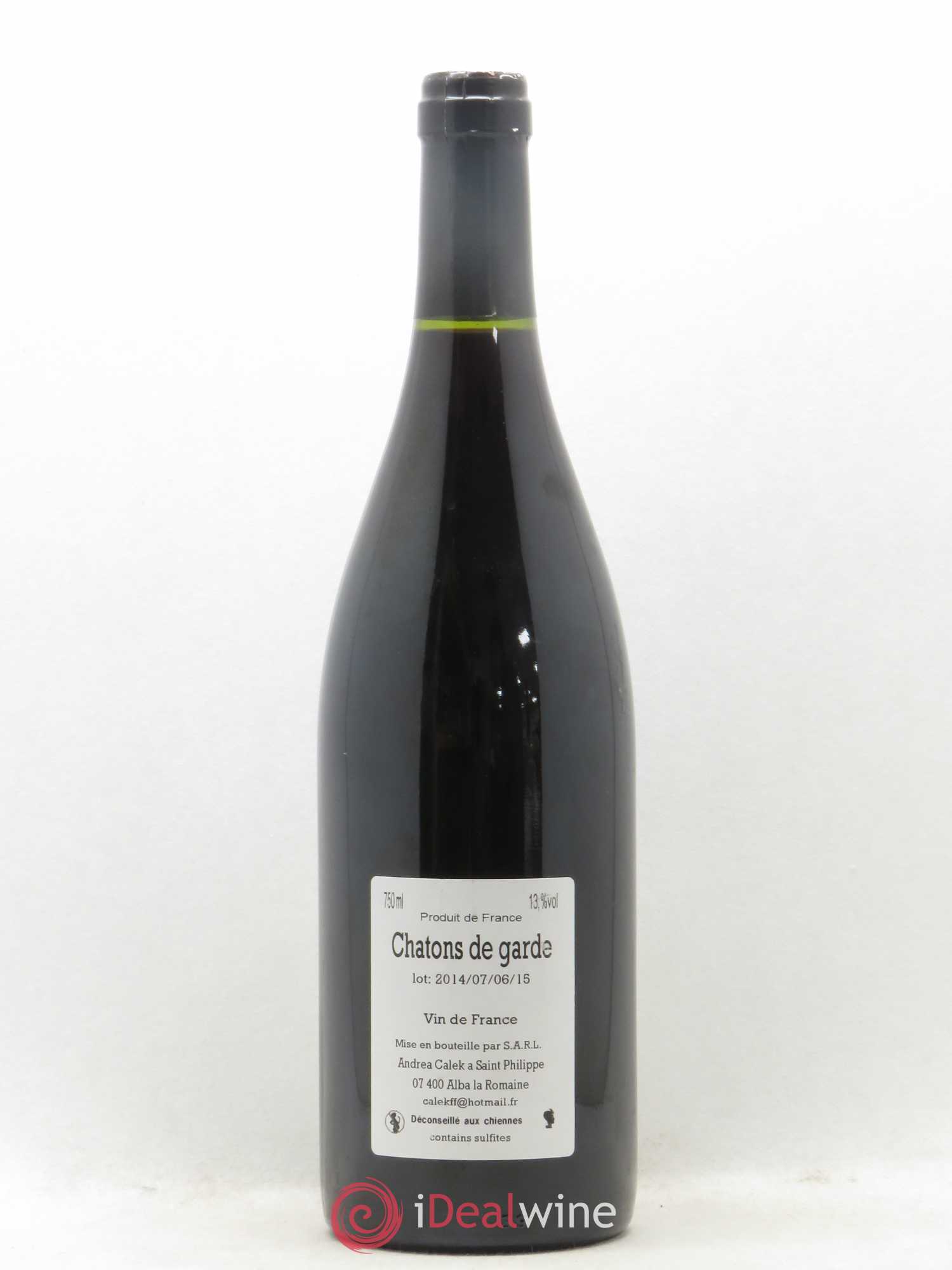 Rhône IGP Ardèche Chaton de Garde Andrea Calek (sans prix de réserve) 2014 - Posten von 1 Flasche - 1
