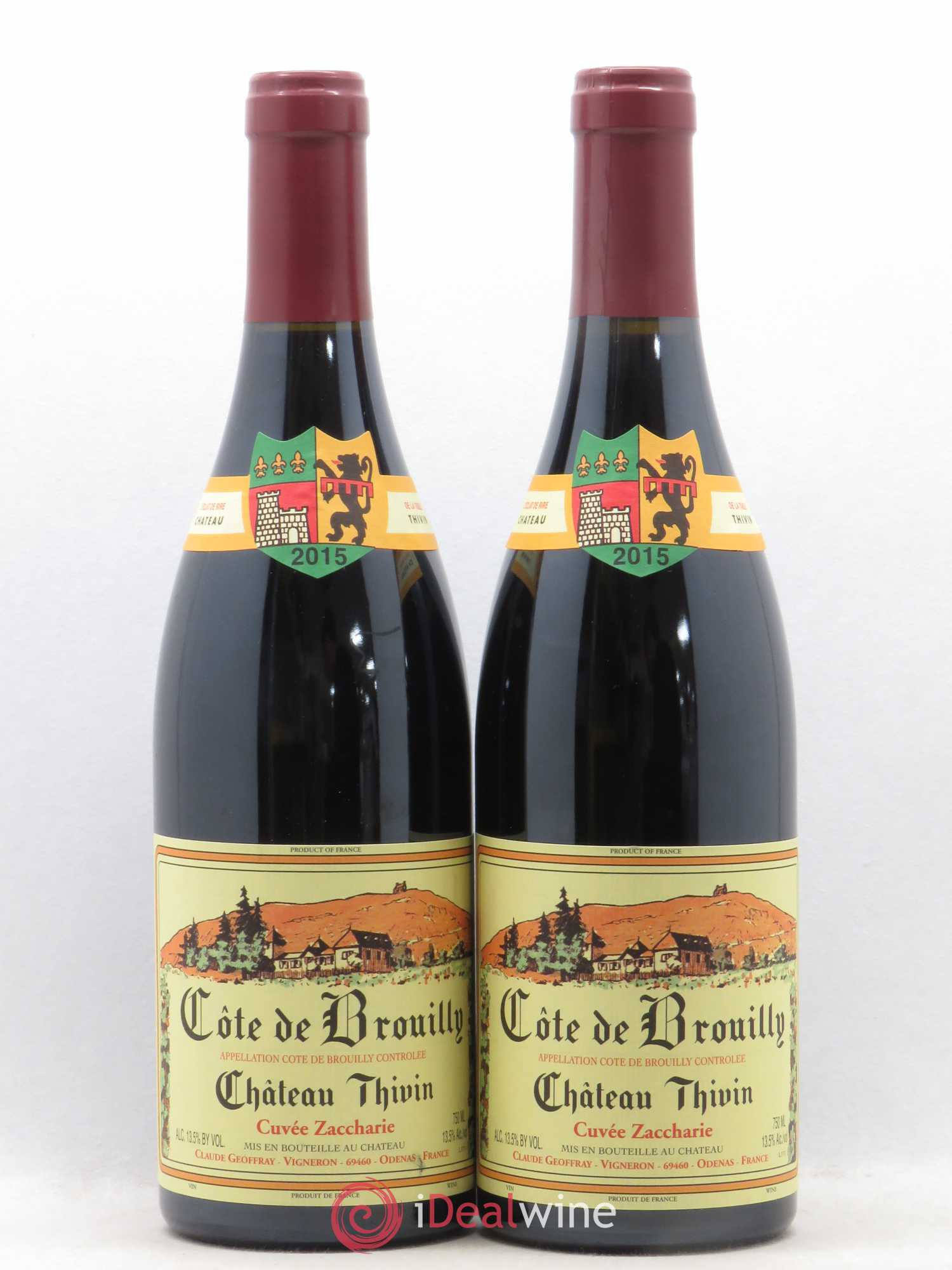 Côte de Brouilly Cuvée Zaccharie Château Thivin 2015 - Lot de 2 bouteilles - 0