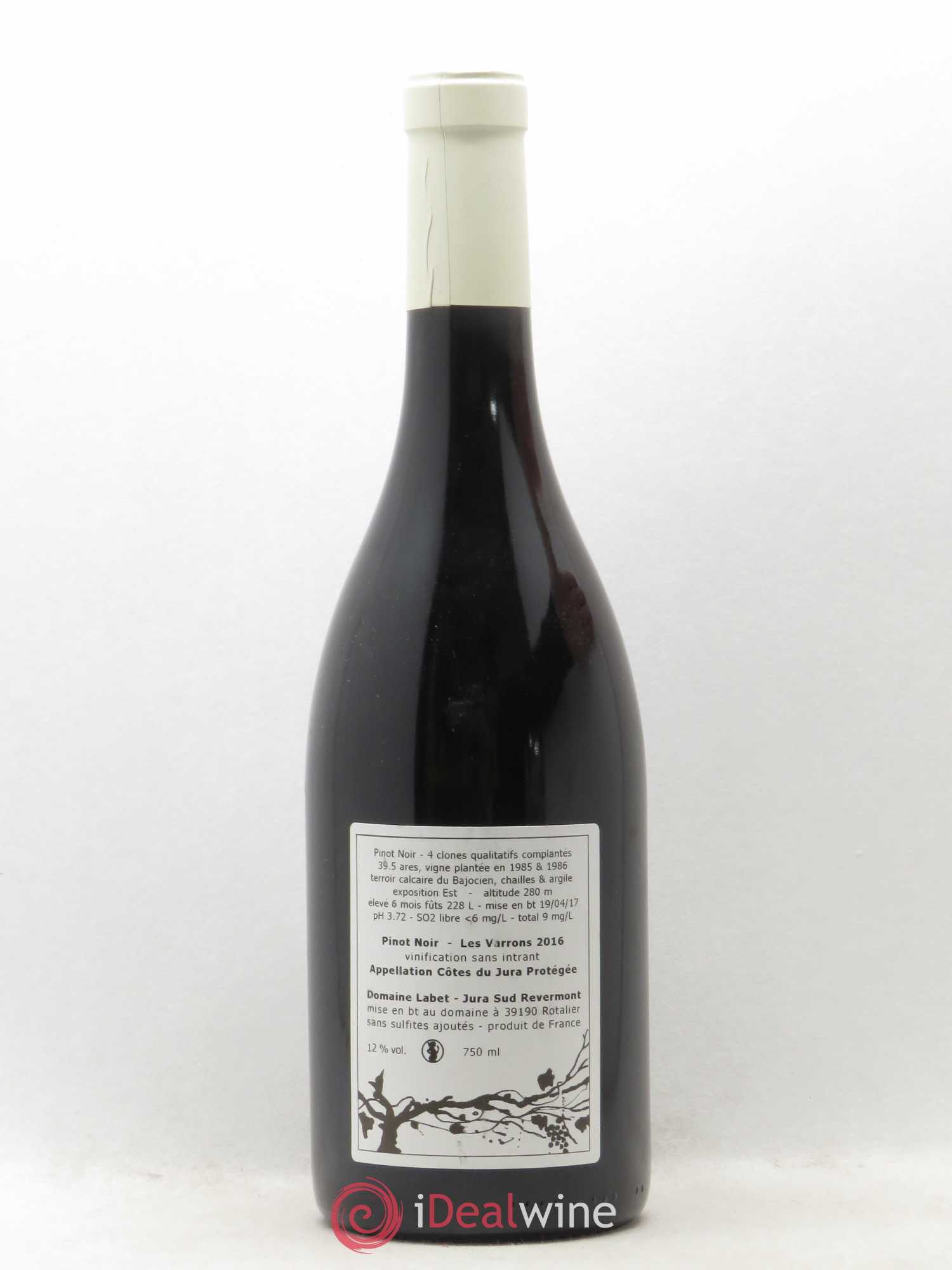 Côtes du Jura Pinot Noir Les Varrons Sélection Massale Romain - Julien - Charline Labet Sélection clonale 2016 - Lot de 1 bouteille - 1