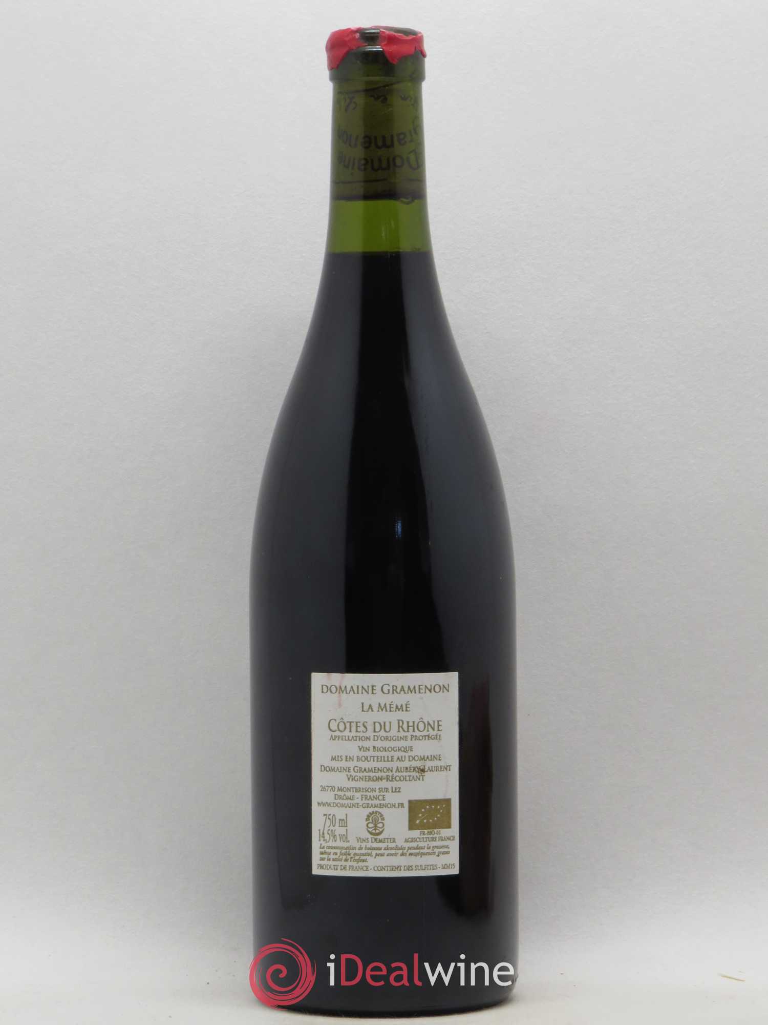 Côtes-du-Rhône La Mémé Ceps Centenaires Gramenon (Domaine) 2015 - Lot de 1 bouteille - 1