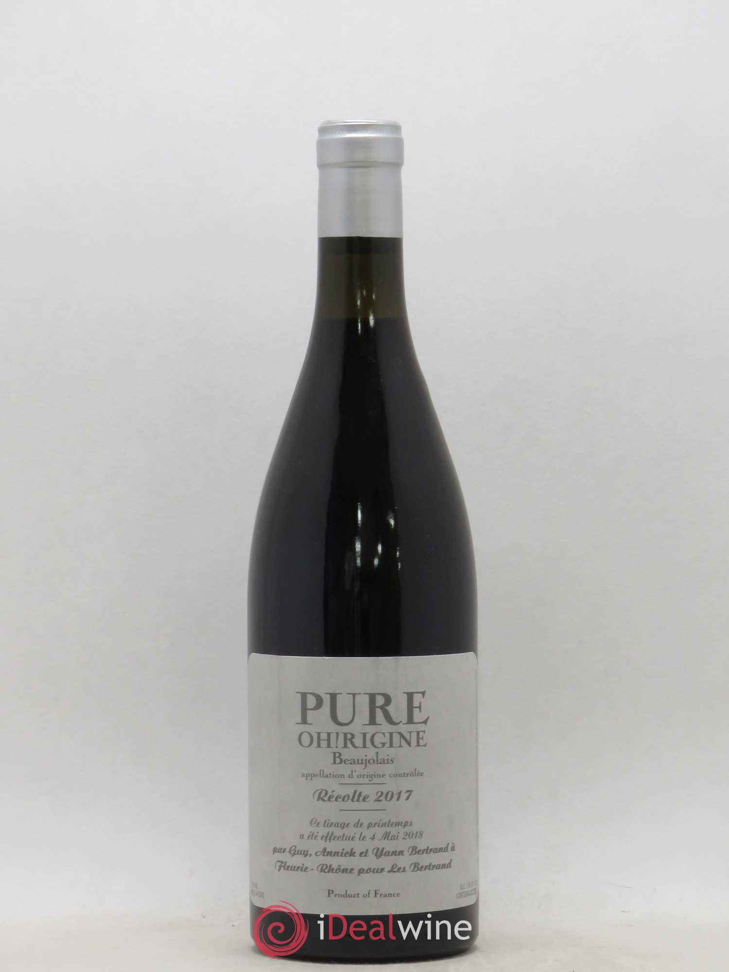 Beaujolais Pure Oh Rigine Les Bertrands 2017 - Lot de 1 bouteille - 0