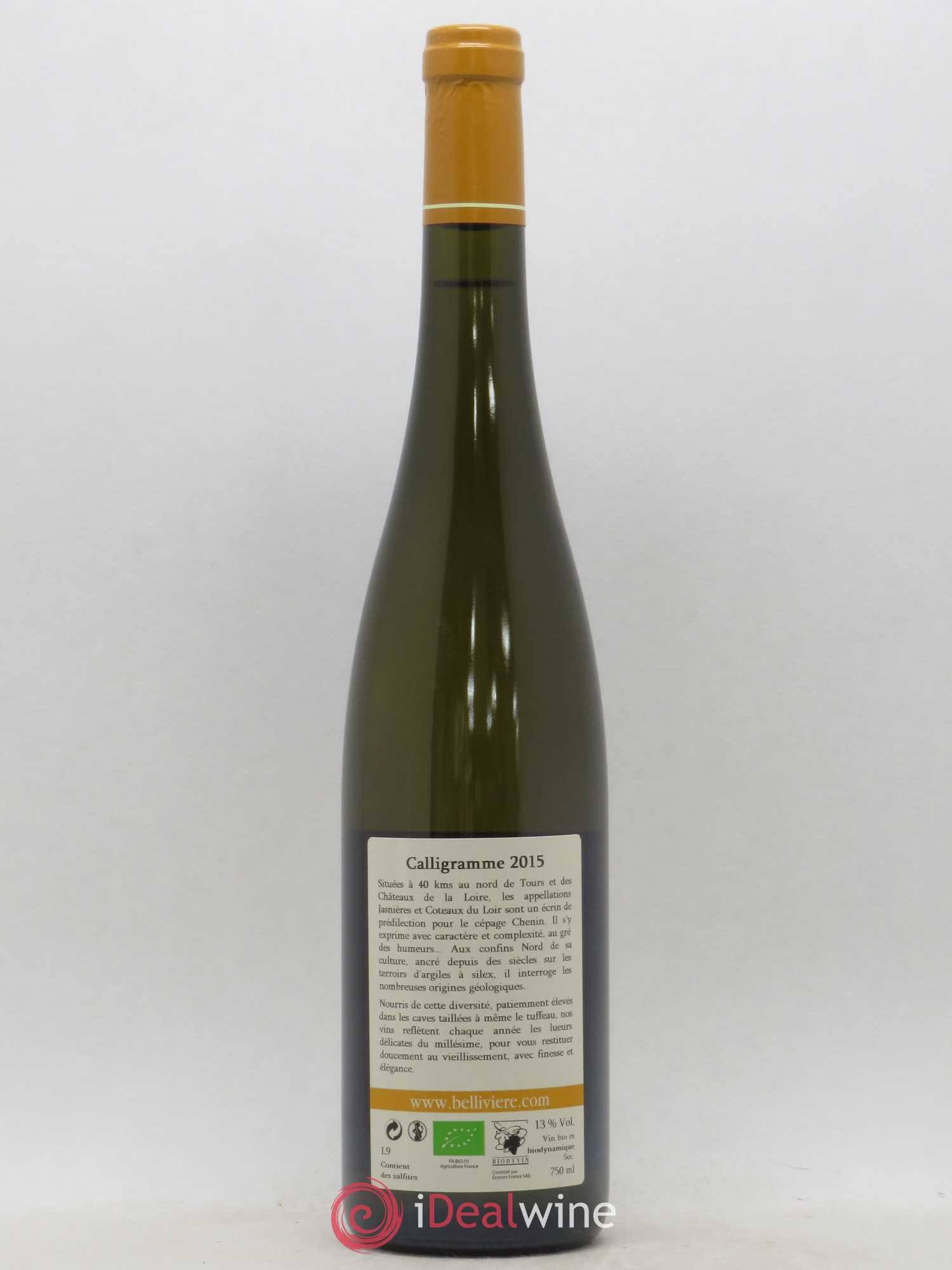 Jasnières Calligramme Domaine de Bellivière 2015 - Lot de 1 bouteille - 1