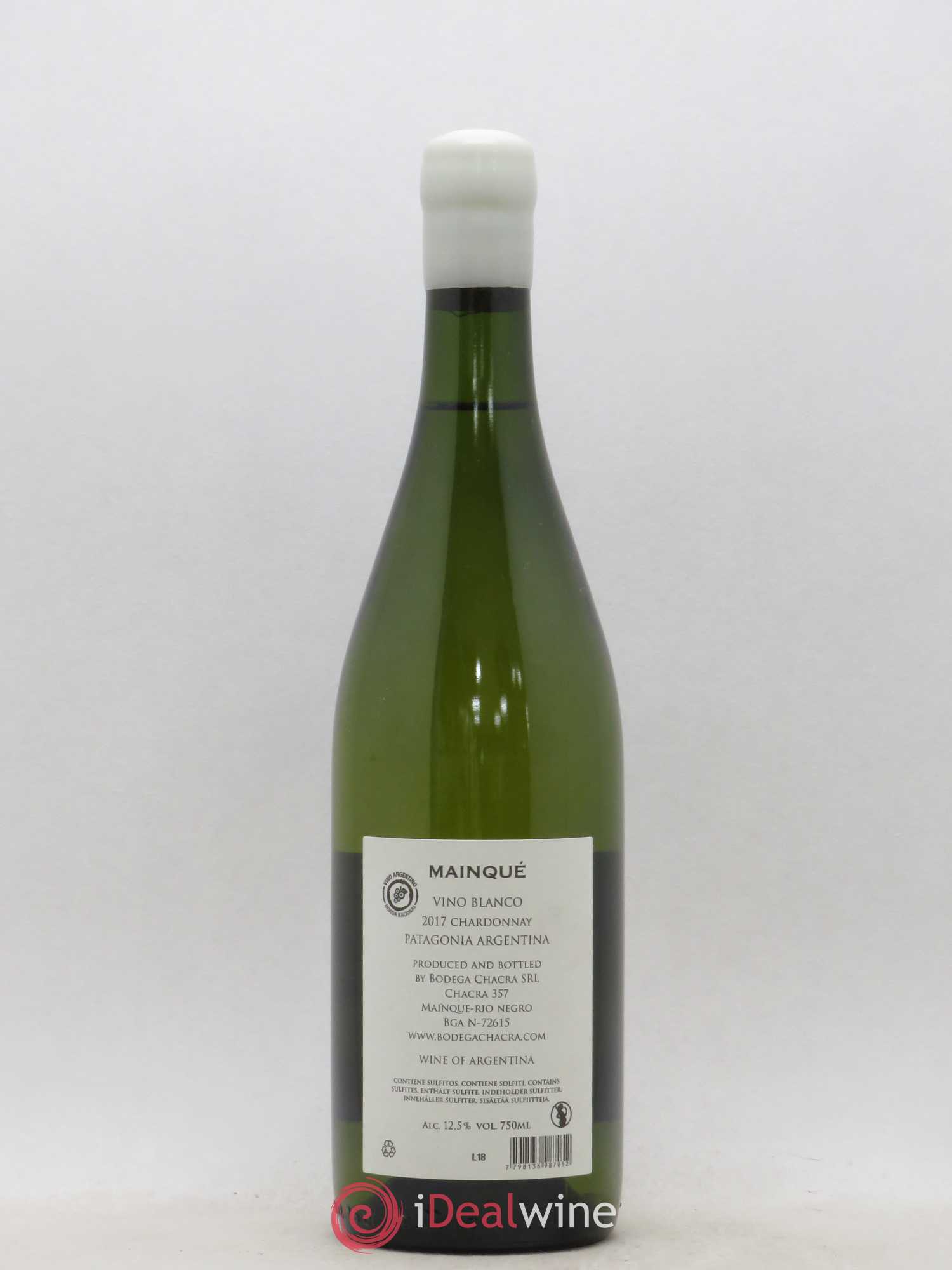 Vins Etrangers Patagonie Chardonnay Mainqué Chacra 2017 - Posten von 1 Flasche - 1