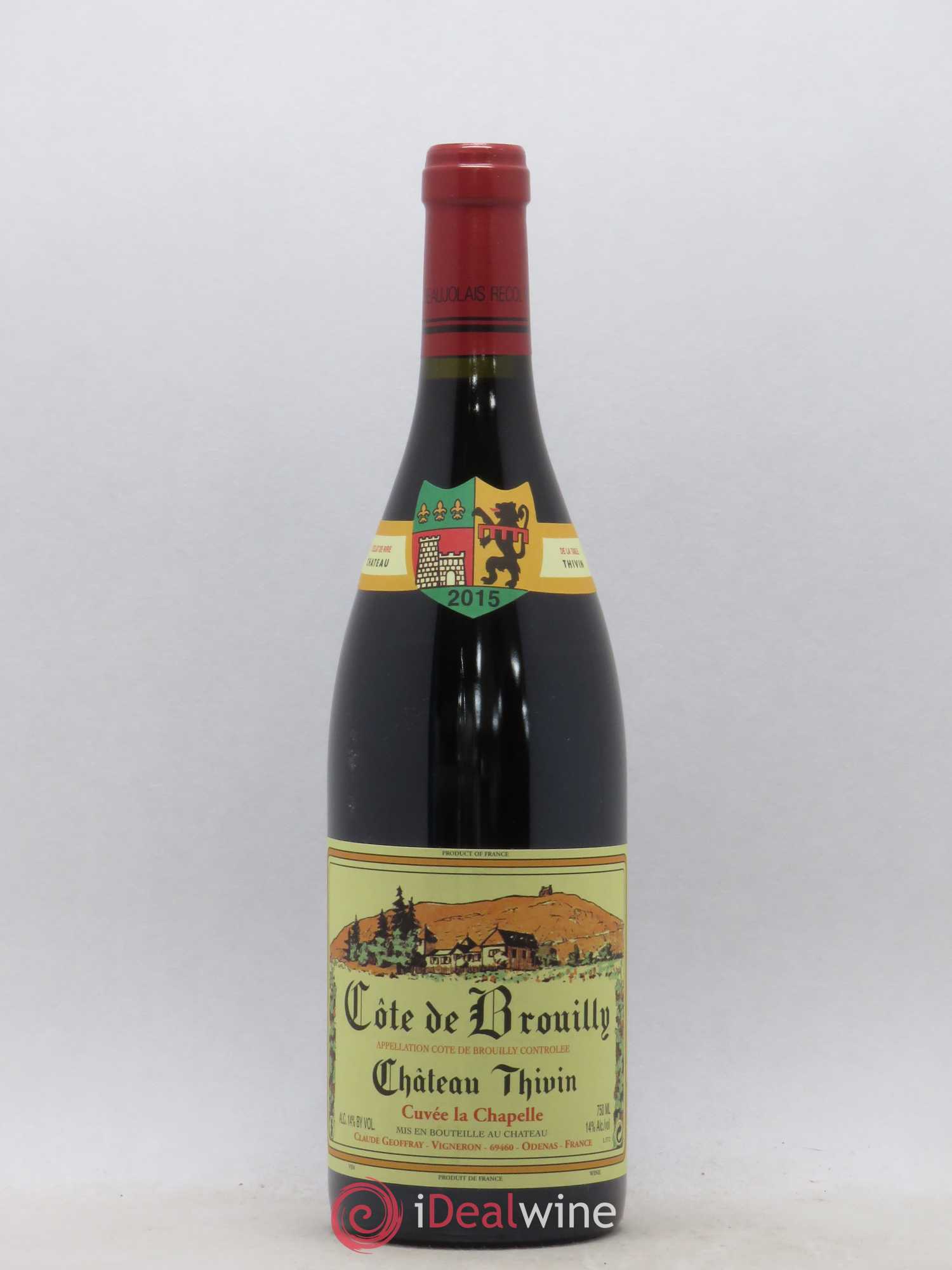 Côte de Brouilly Cuvée La Chapelle Château Thivin 2015 - Lot de 1 bouteille - 0