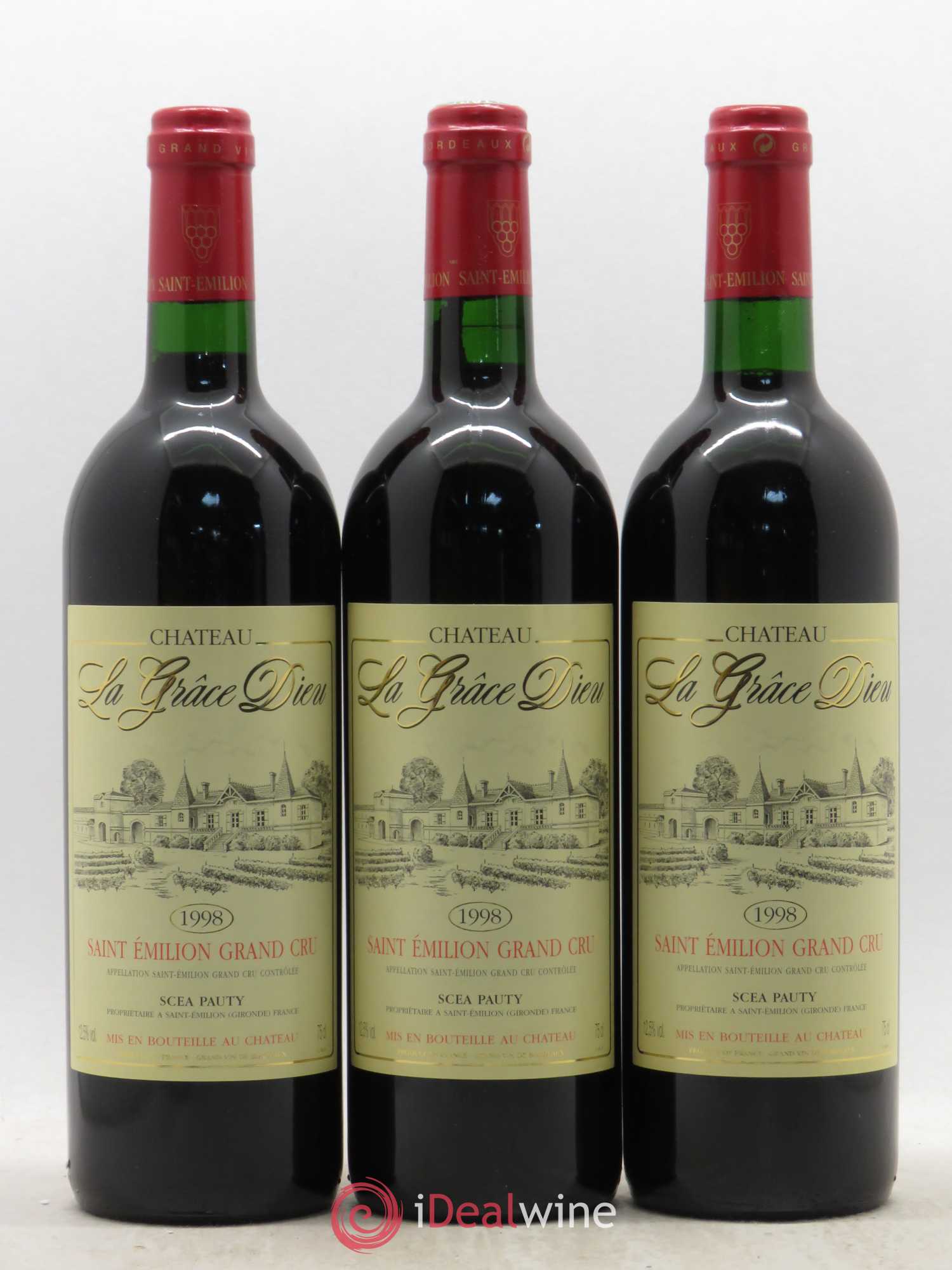 Château la Grâce Dieu 1998 - Lot de 3 bouteilles - 0