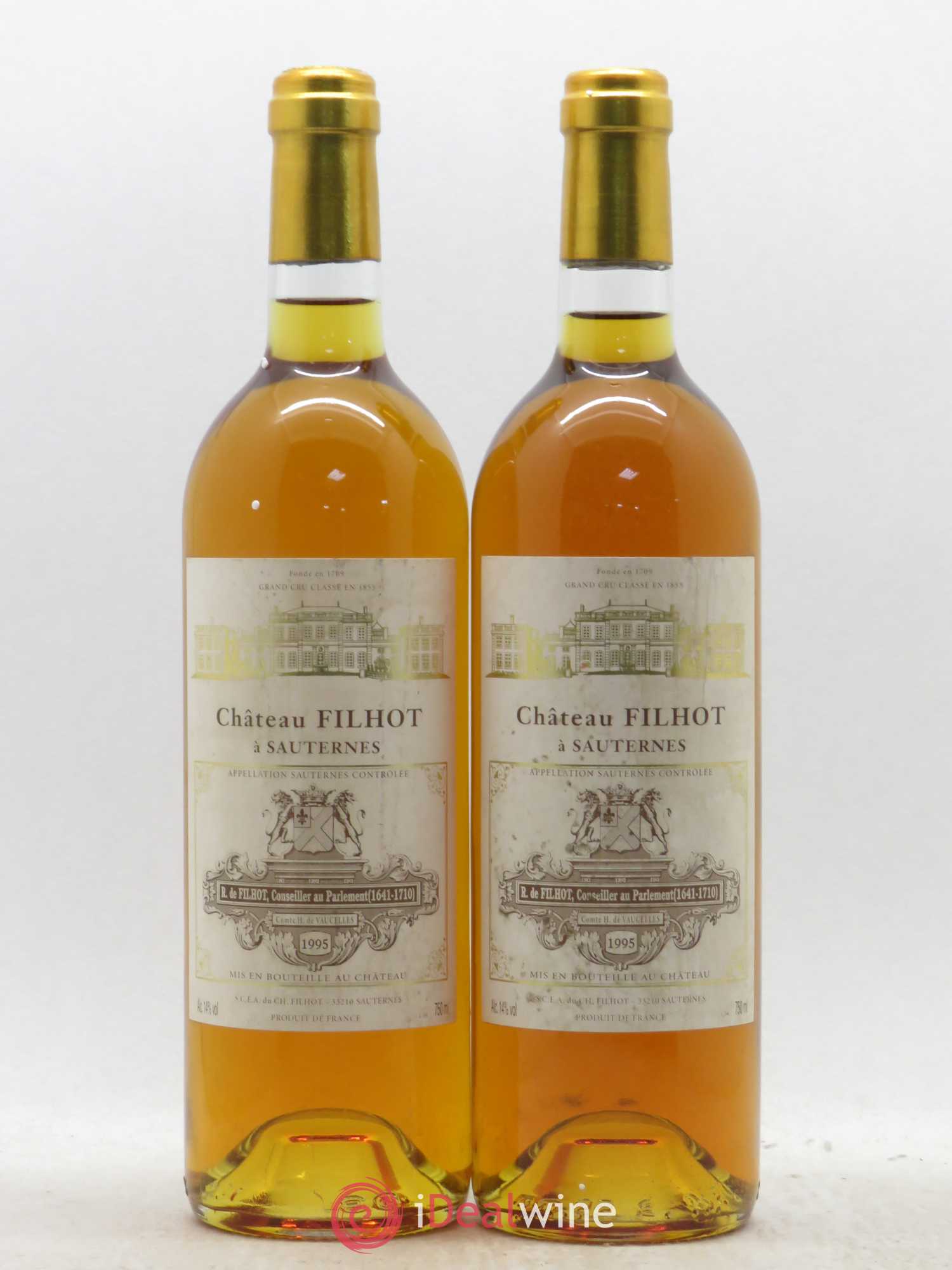 Château Filhot 2ème Grand Cru Classé 1995 - Lotto di 2 bottiglie - 0