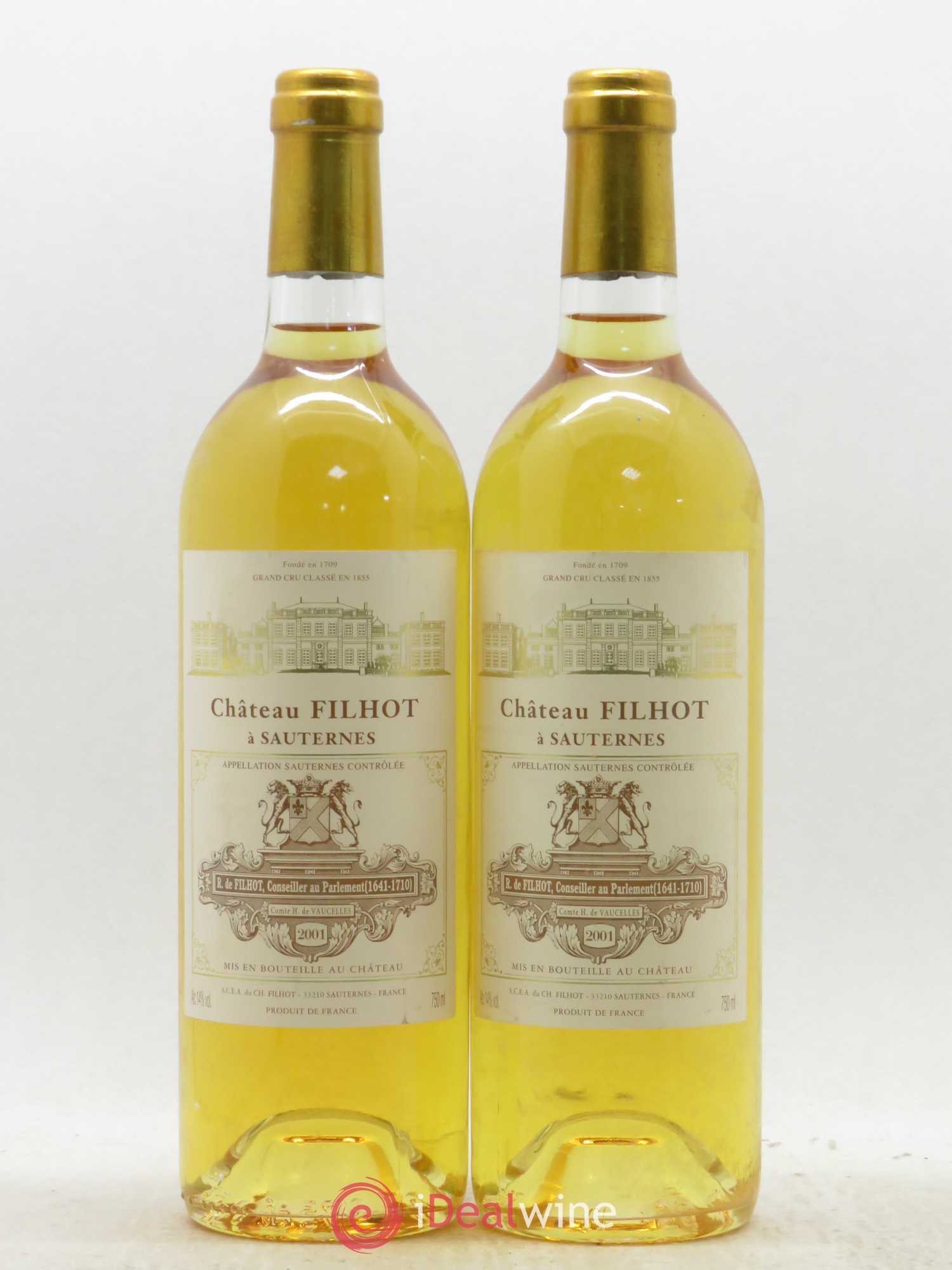 Château Filhot 2ème Grand Cru Classé 2001 - Lotto di 2 bottiglie - 0