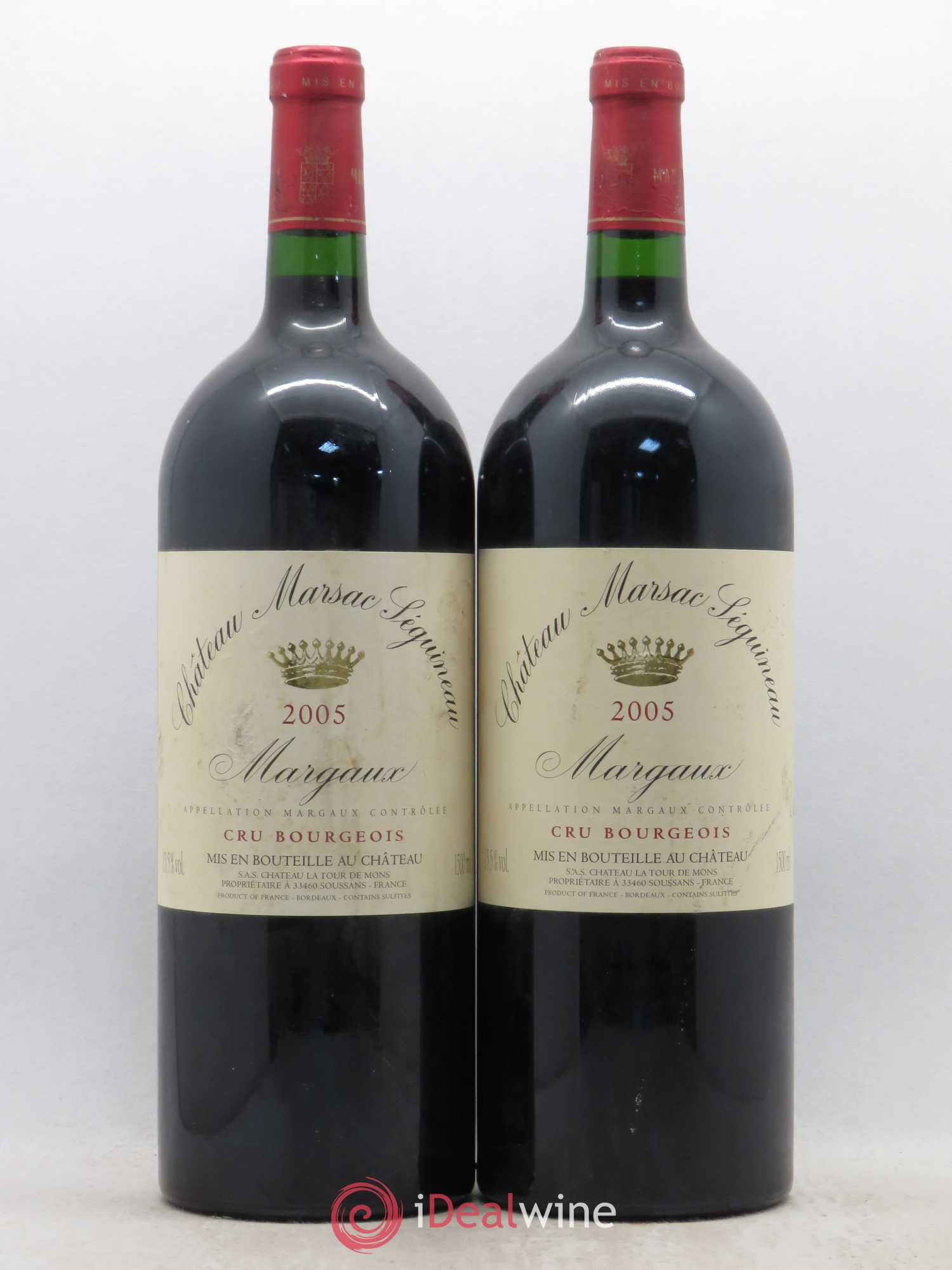 Château Marsac Séguineau Cru Bourgeois 2005 - Lot de 2 magnums - 0