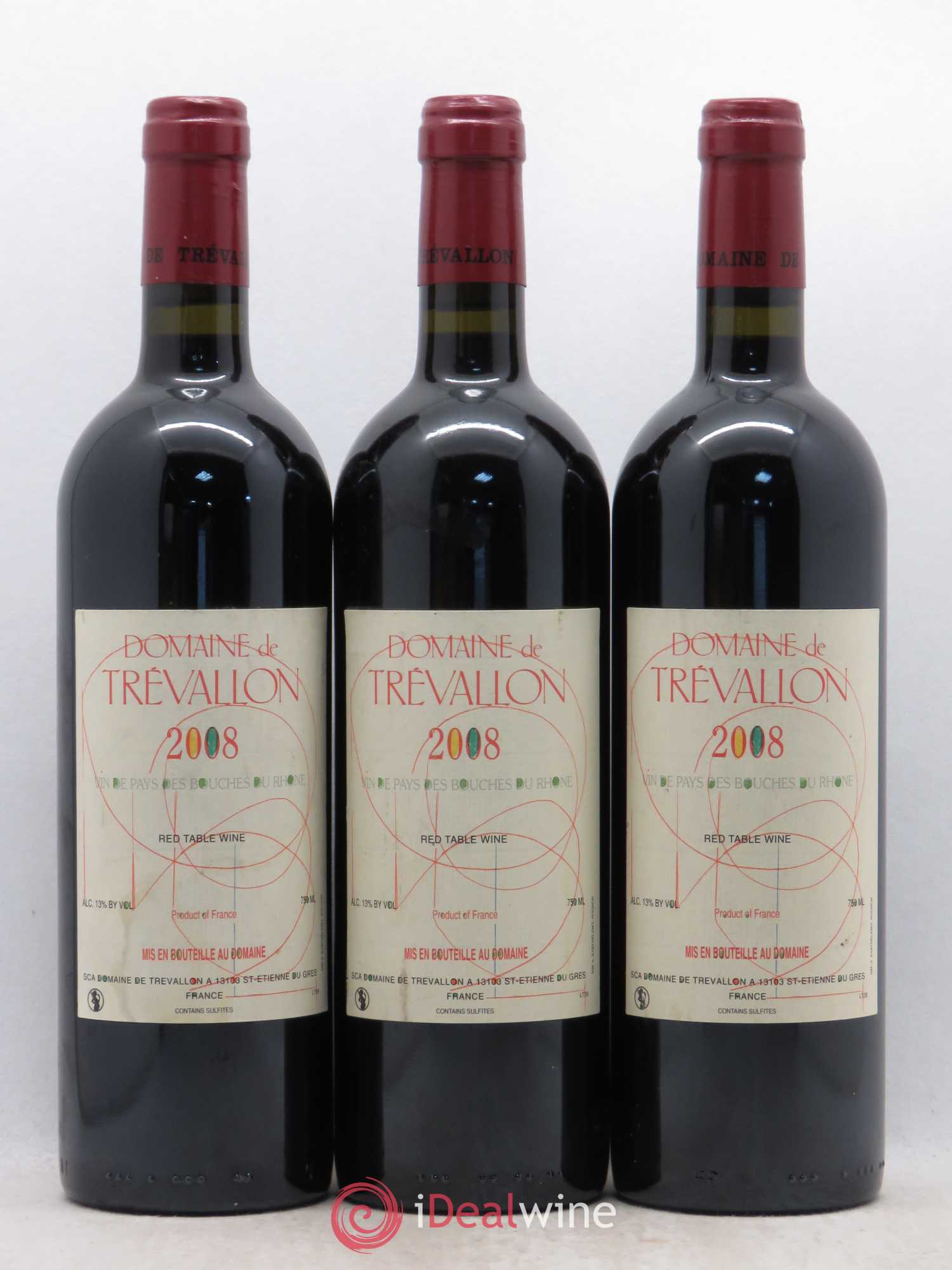 VDP Bouches du Rhône Trévallon (Domaine de) Eloi Dürrbach 2008 - Lot de 6 bouteilles - 1