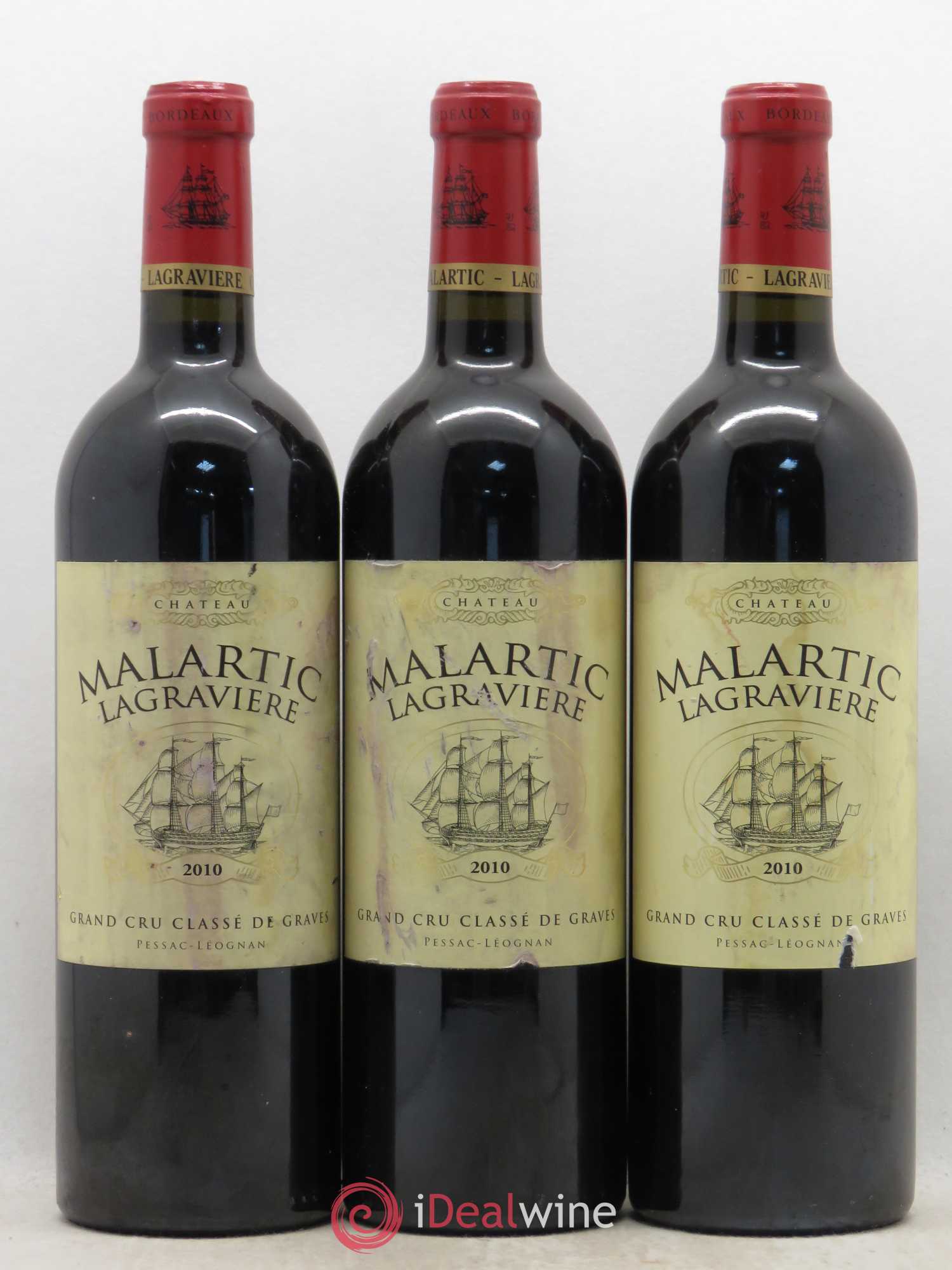 Château Malartic-Lagravière Cru Classé de Graves 2010 - Lot de 3 bouteilles - 0