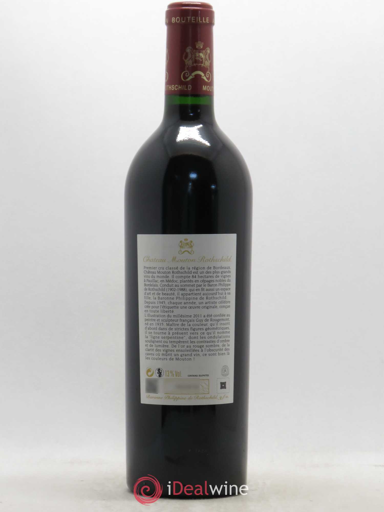 Château Mouton Rothschild 1er Grand Cru Classé 2011 - Lot de 1 bouteille - 1