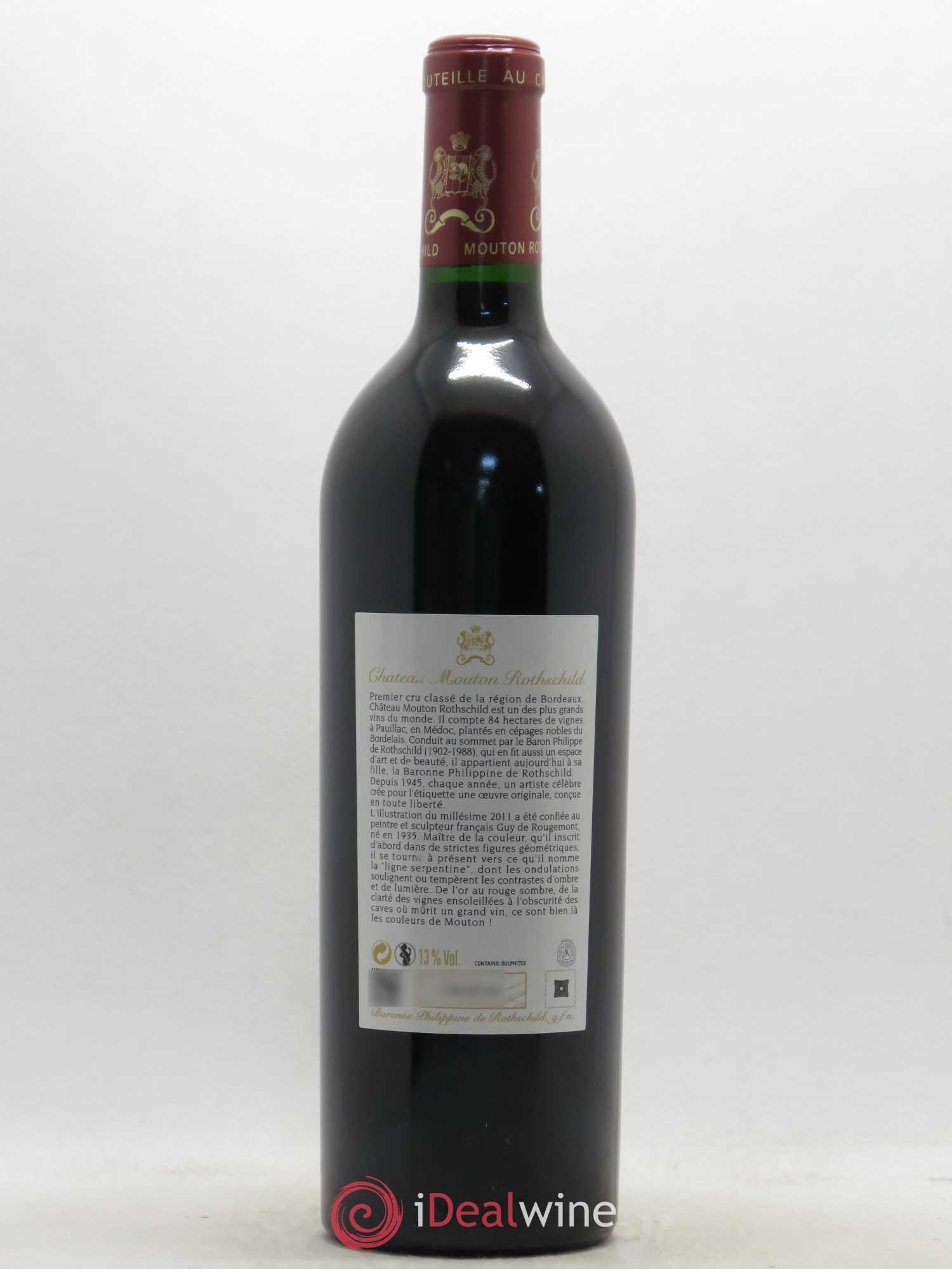 Château Mouton Rothschild 1er Grand Cru Classé 2011 - Lot de 1 bouteille - 1