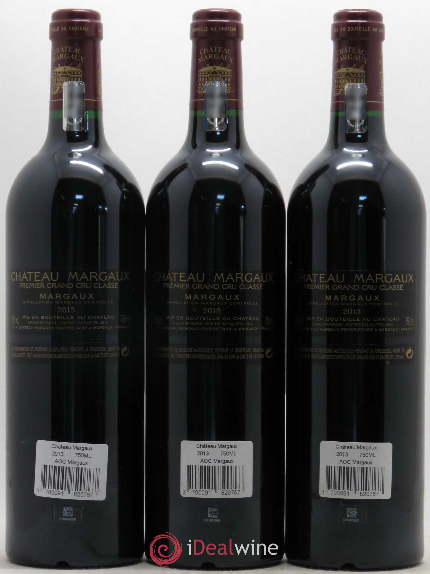 Château Margaux 1er Grand Cru Classé 2013 - Lot de 3 bouteilles - 1