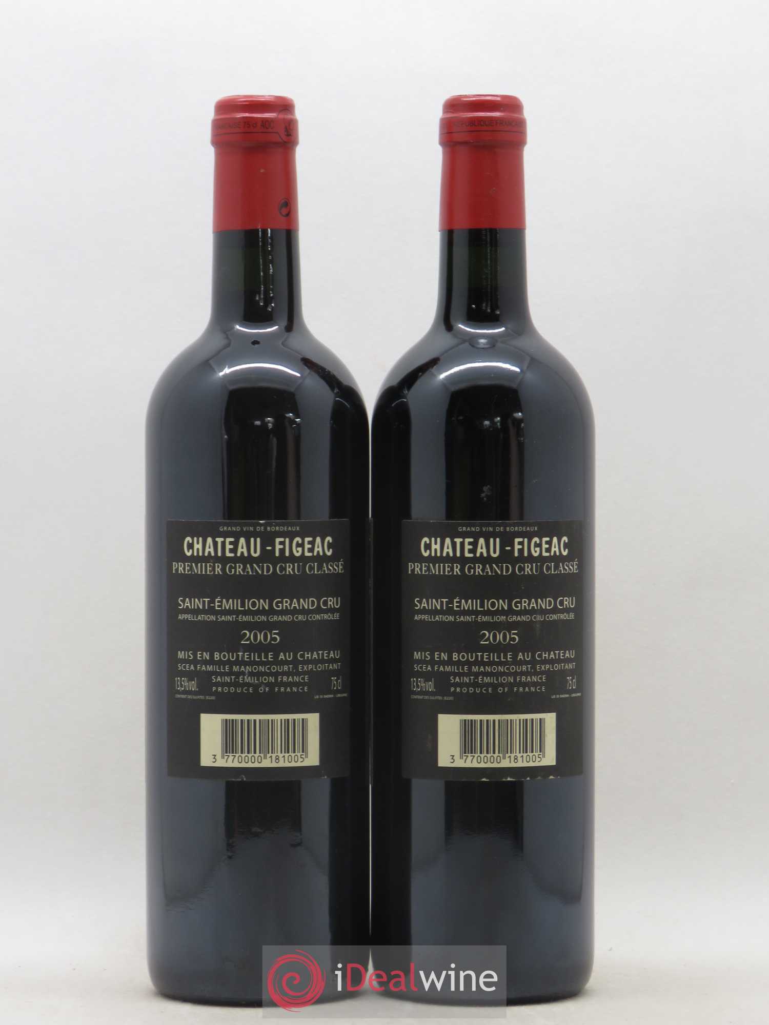 Château Figeac 1er Grand Cru Classé A 2005 - Lot de 2 bouteilles - 1