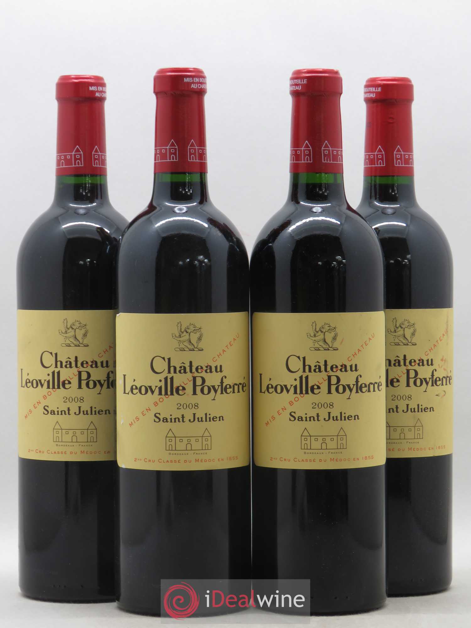 Château Léoville Poyferré 2ème Grand Cru Classé 2008 - Lot de 4 bouteilles - 0