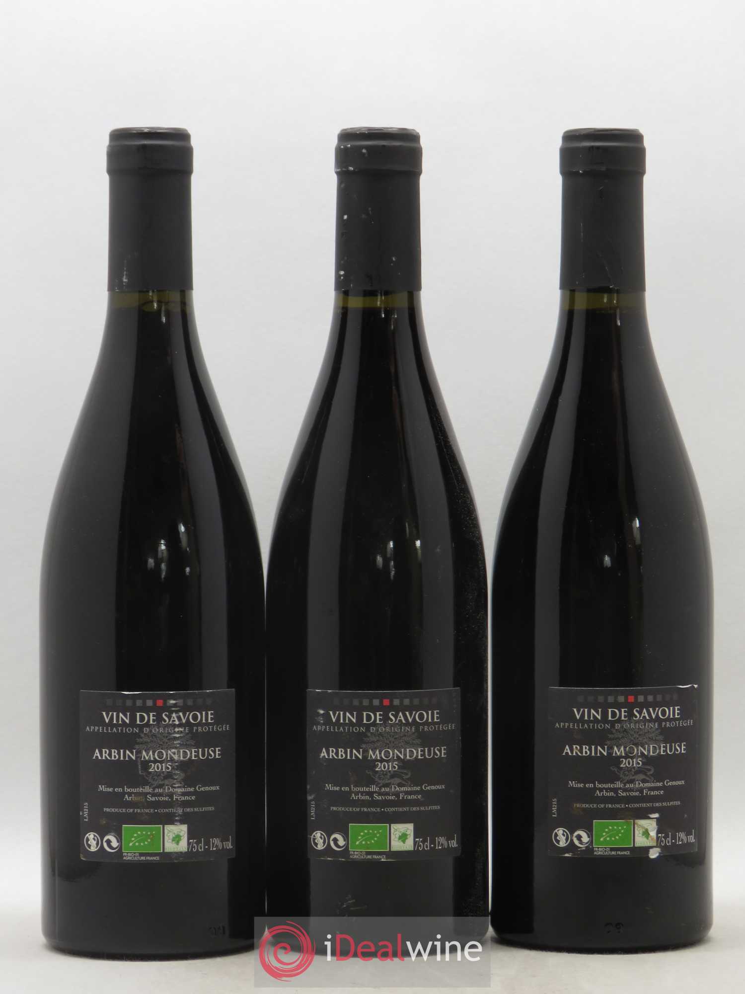 Vin de Savoie Arbin Mondeuse N 45°30.506' E 6°04.451' Domaine Genoux 2015 - Lot de 3 bouteilles - 1