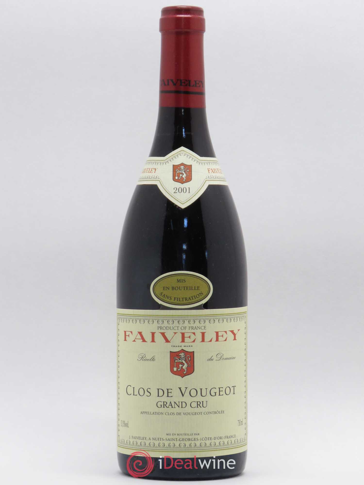 Clos de Vougeot Grand Cru Faiveley 2001 - Lot de 1 bouteille - 0