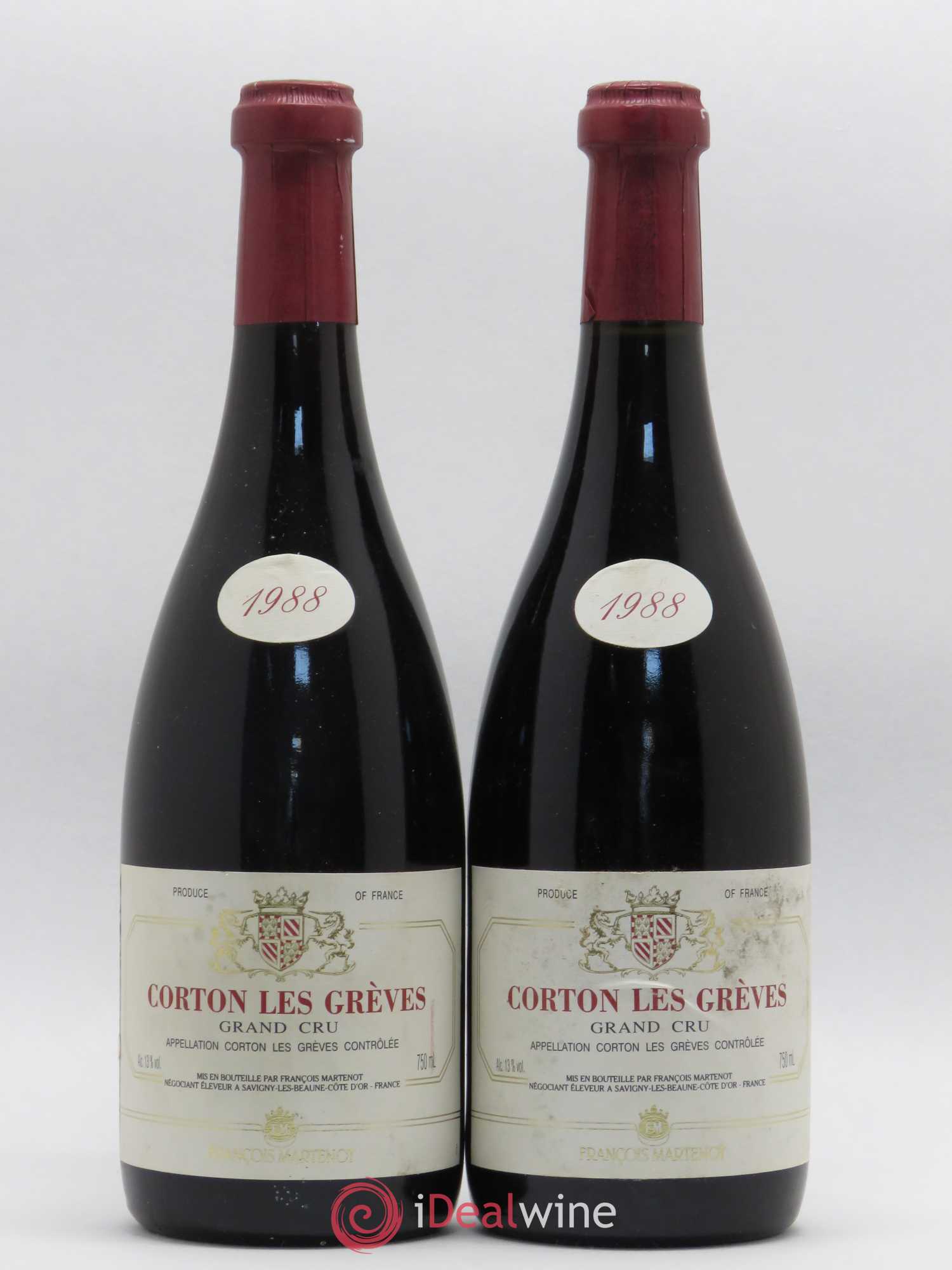 Corton Grand Cru Les Greves François Martenot 1988 - Posten von 2 Flaschen - 0