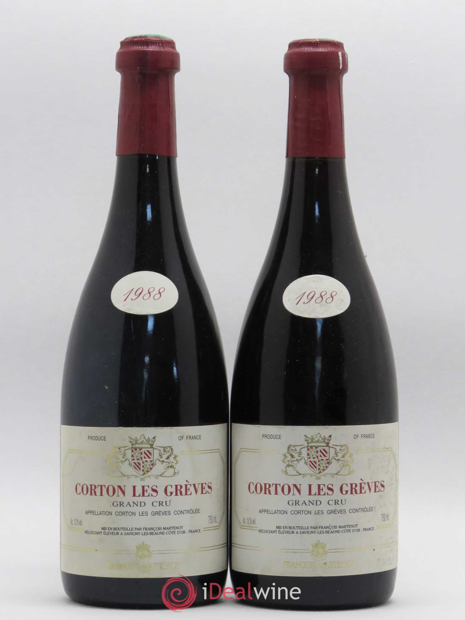 Corton Grand Cru Les Greves François Martenot 1988 - Posten von 2 Flaschen - 0