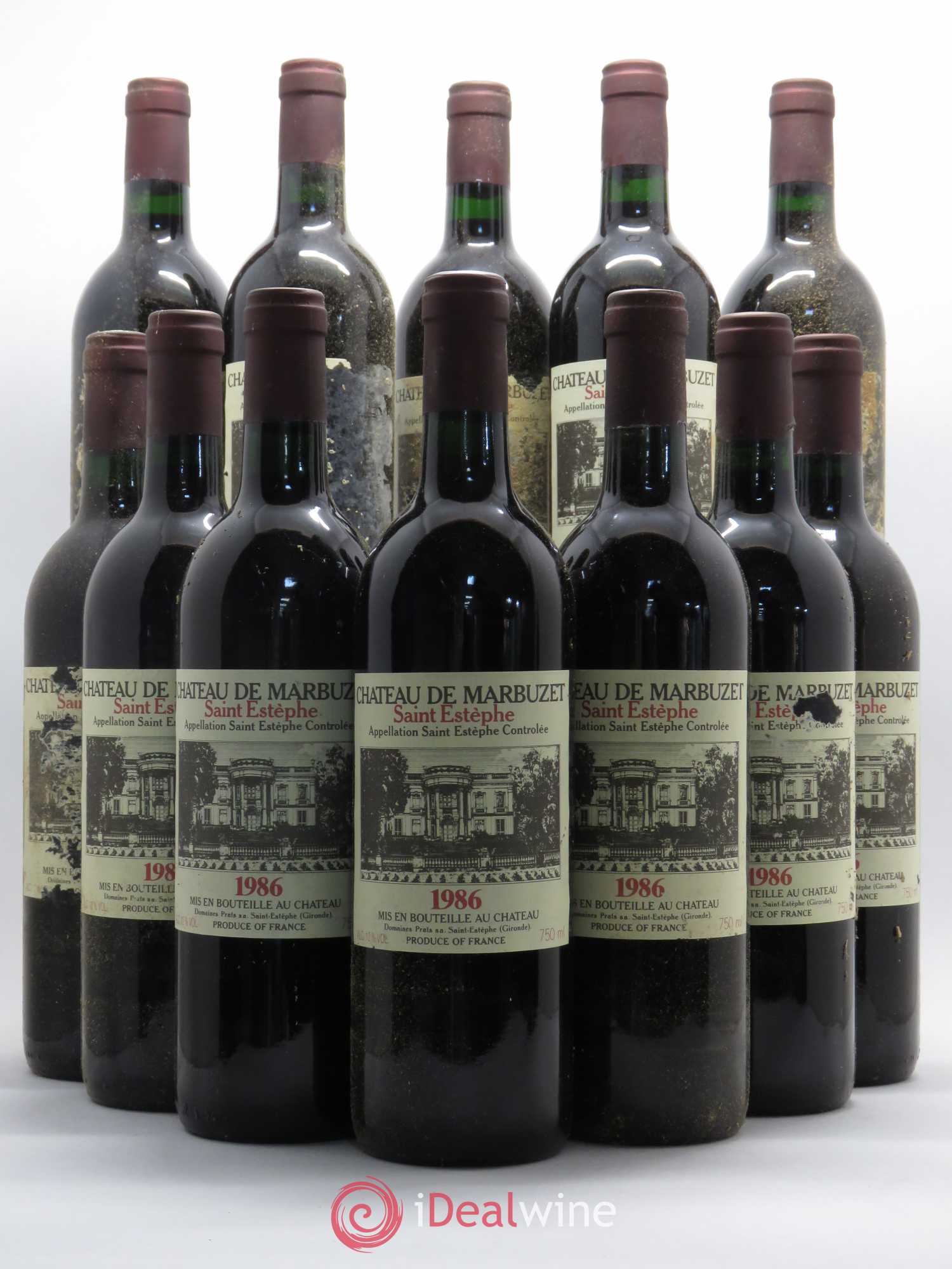 Château de Marbuzet Cru Bourgeois 1986 - Lot de 12 bouteilles - 0