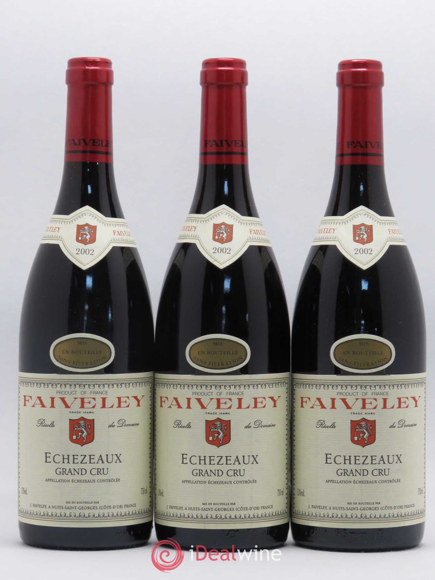 Echezeaux Grand Cru Faiveley 2002 - Lot de 3 bouteilles - 0