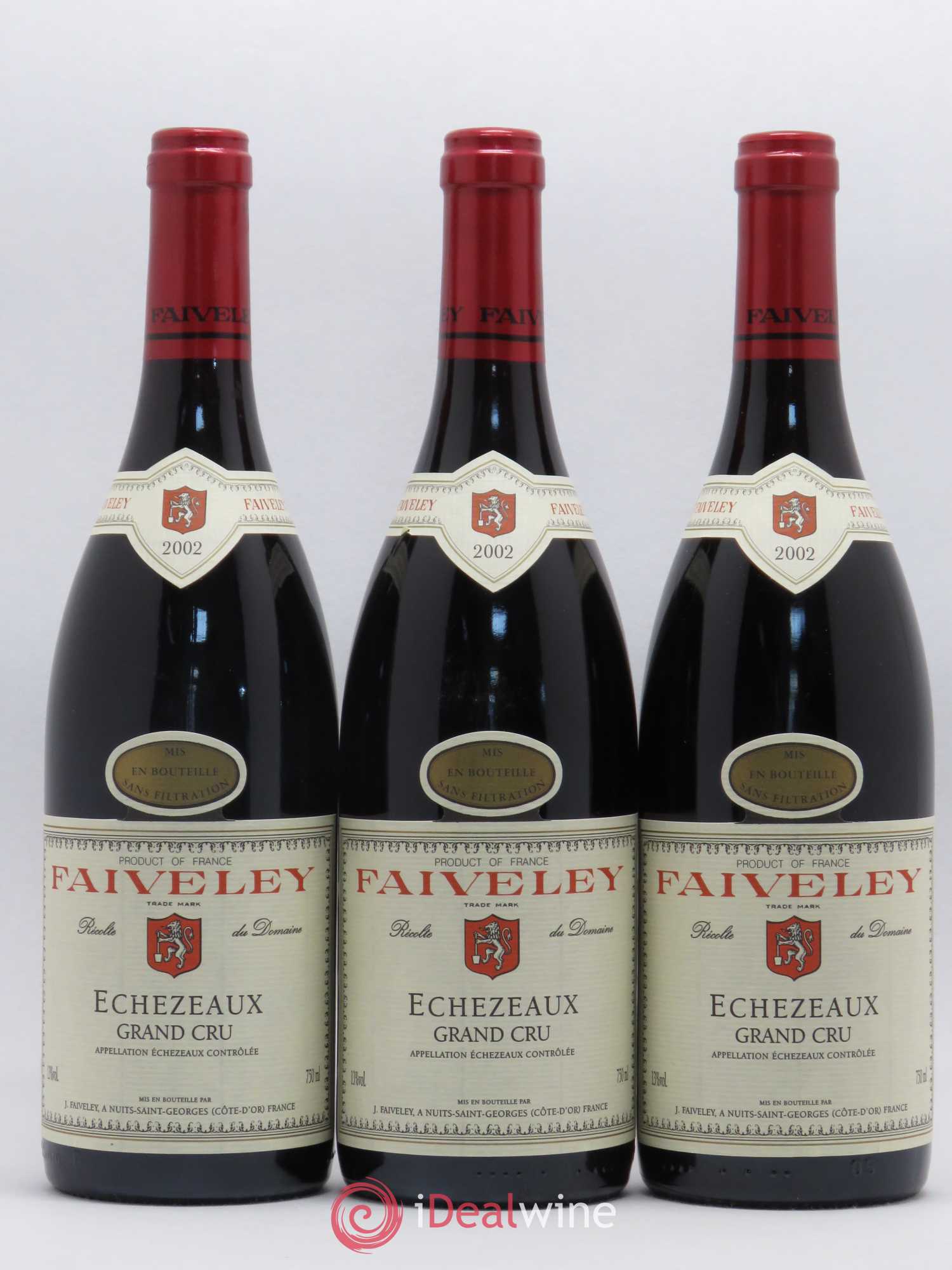Echezeaux Grand Cru Faiveley 2002 - Lot de 3 bouteilles - 0