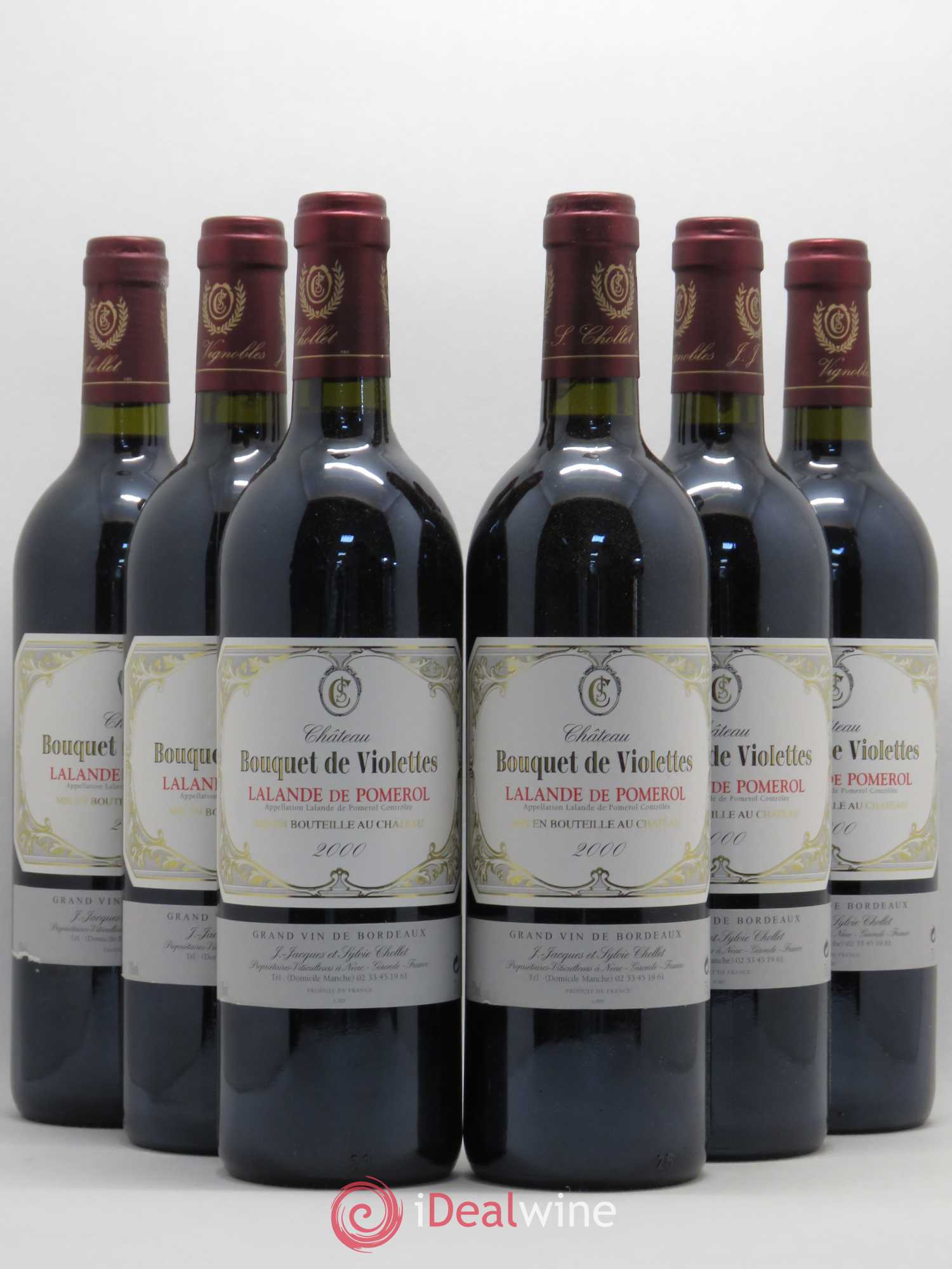 Lalande-de-Pomerol Château Bouquet de Violette 2000 - Posten von 6 Flaschen - 0
