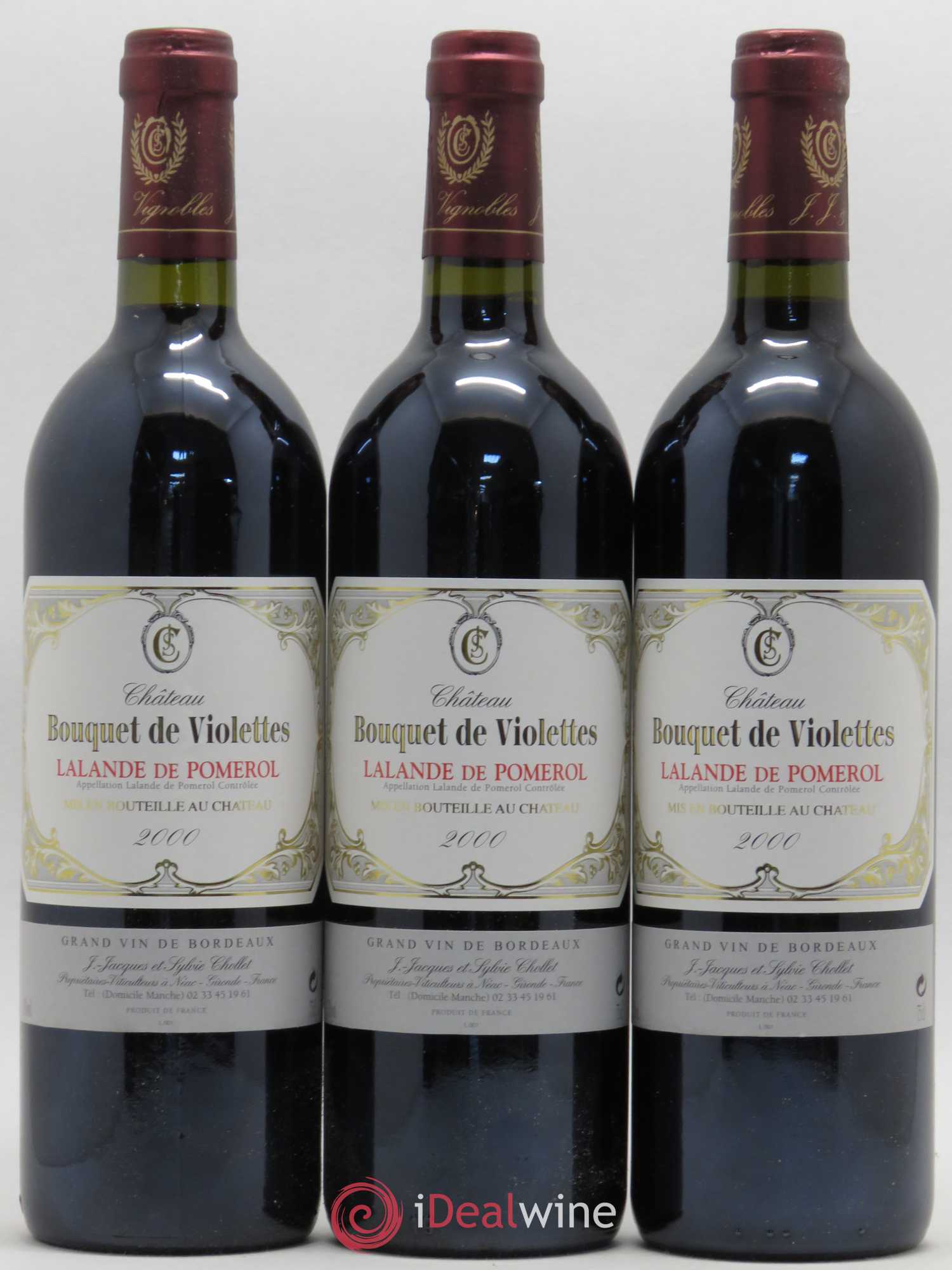 Lalande-de-Pomerol Château Bouquet de Violette 2000 - Lot de 6 bouteilles - 1