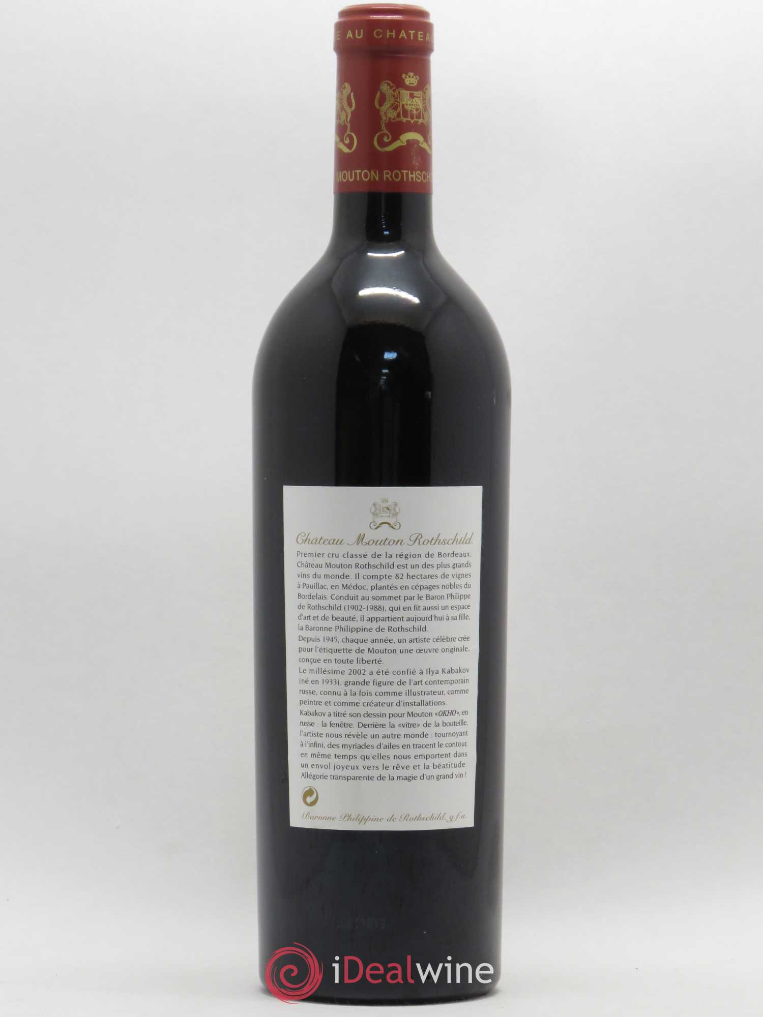 Château Mouton Rothschild 1er Grand Cru Classé 2002 - Lot de 1 bouteille - 1