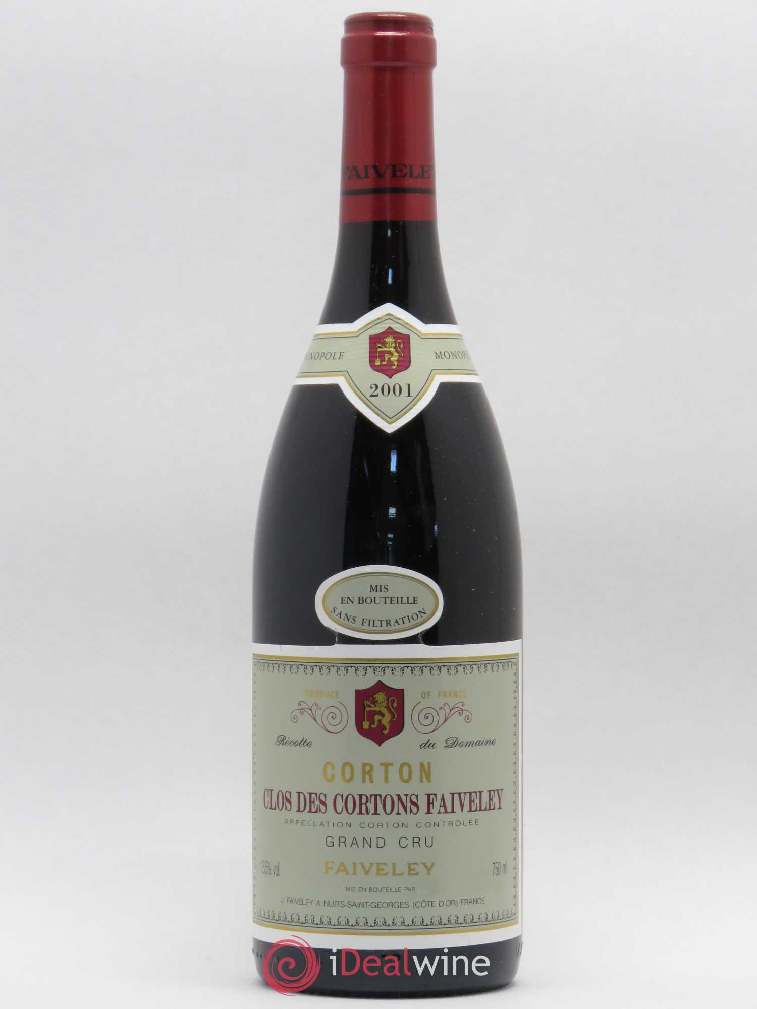 Corton Grand Cru Clos des Cortons Faiveley 2001 - Lot de 1 bouteille - 0
