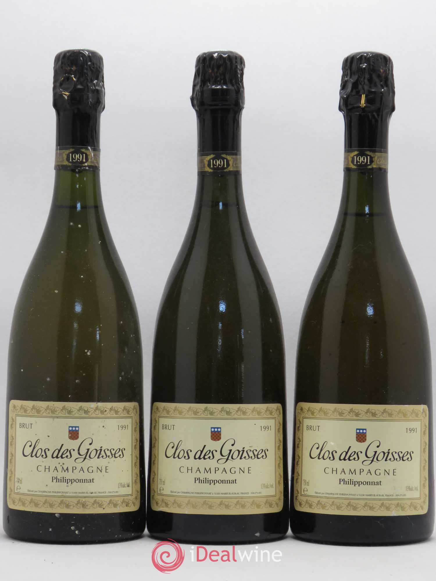 Clos des Goisses Philipponnat 1991 - Lot de 3 bouteilles - 0
