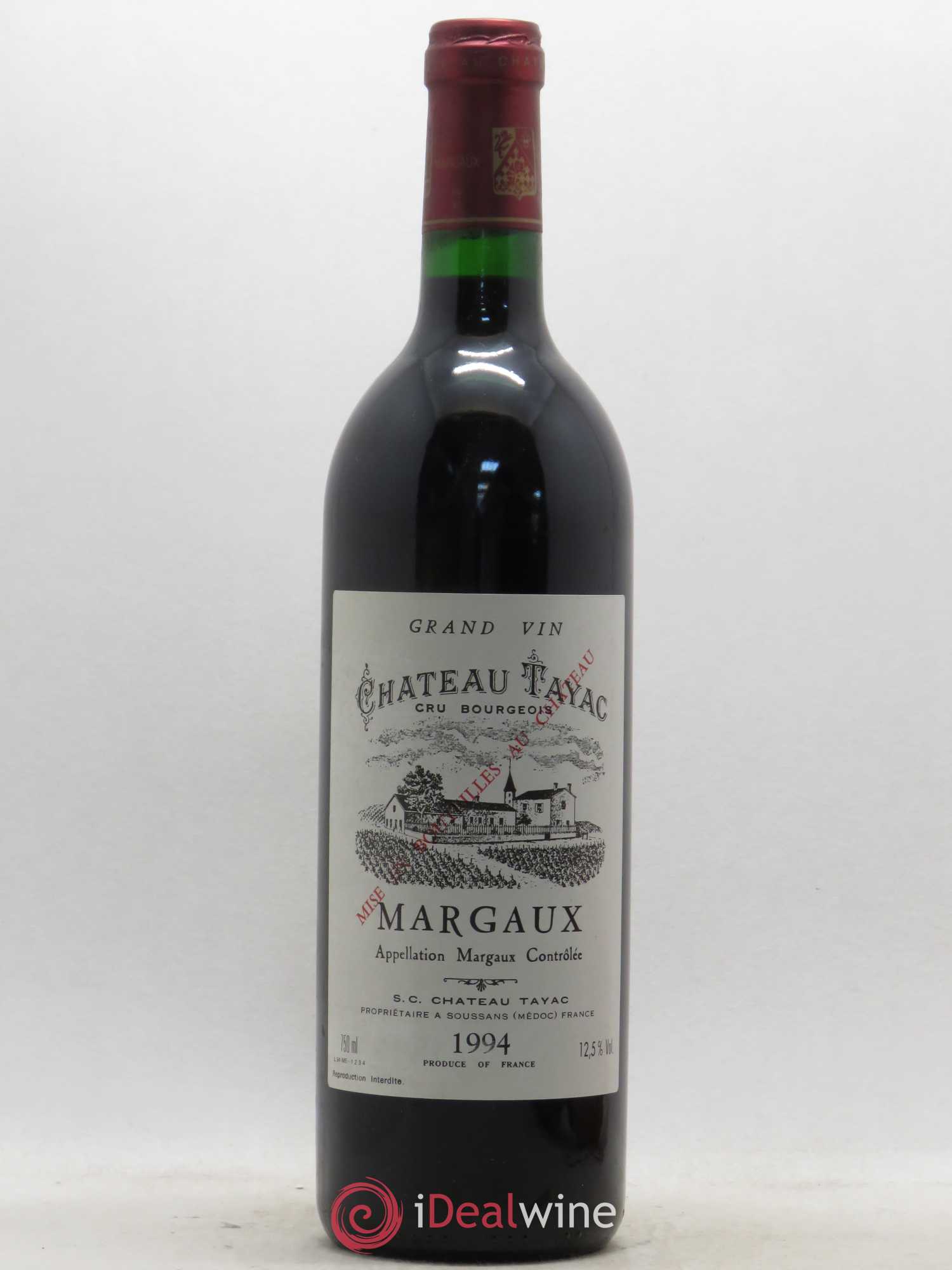 Château Tayac Cru Bourgeois 1994 - Lot de 1 bouteille - 0