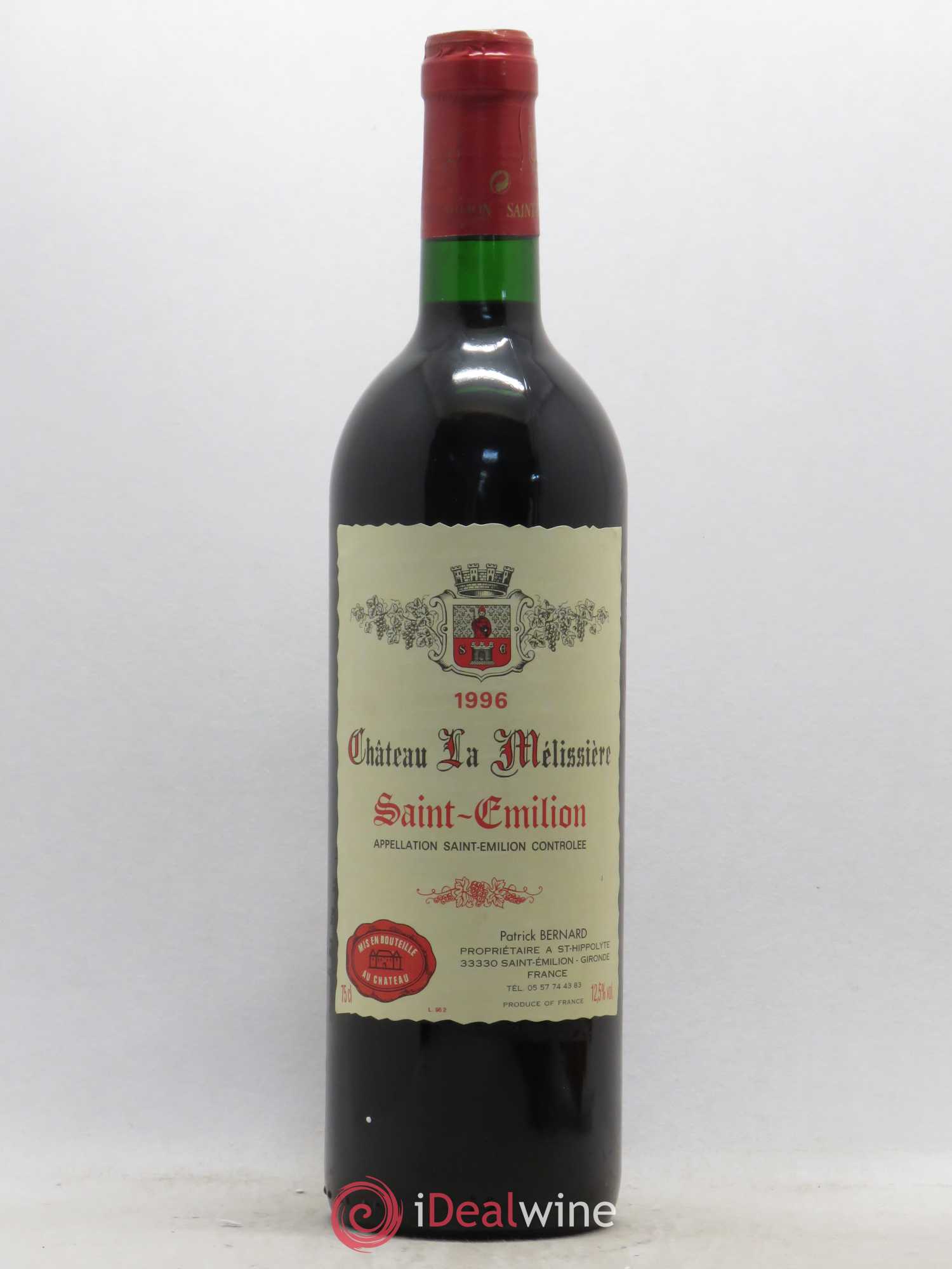 Saint-Émilion Château la Melissière (sans prix de réserve) 1996 - Posten von 1 Flasche - 0
