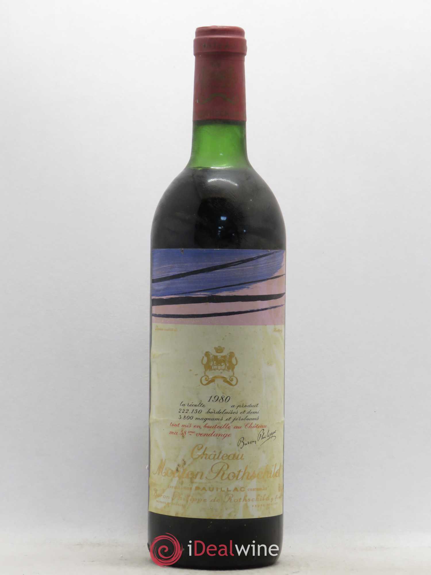 Château Mouton Rothschild 1er Grand Cru Classé 1980 - Lot de 1 bouteille - 0
